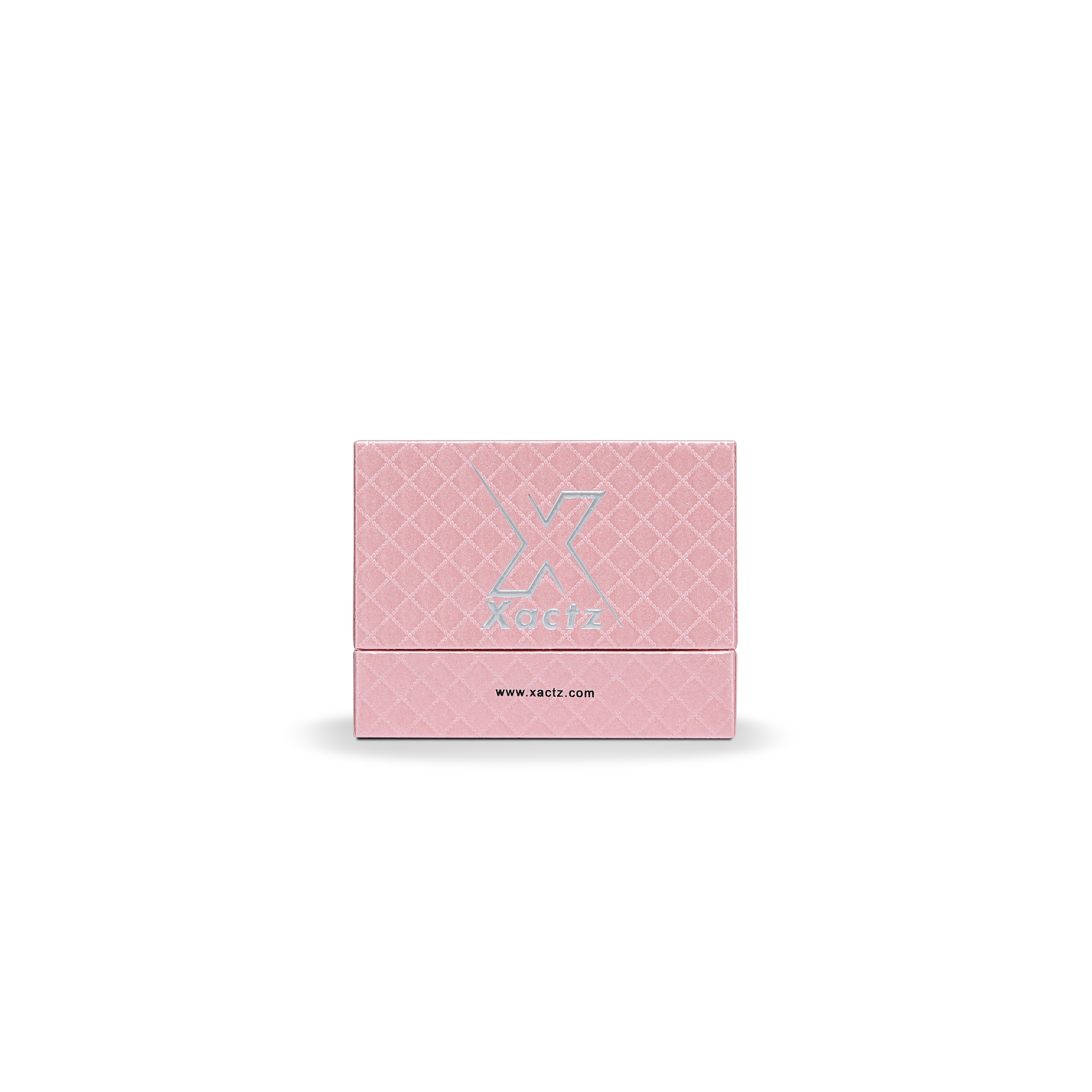 Premium Pink Textured Silver Embossed Hot Stamped Rigid Lid and Base Gift Box