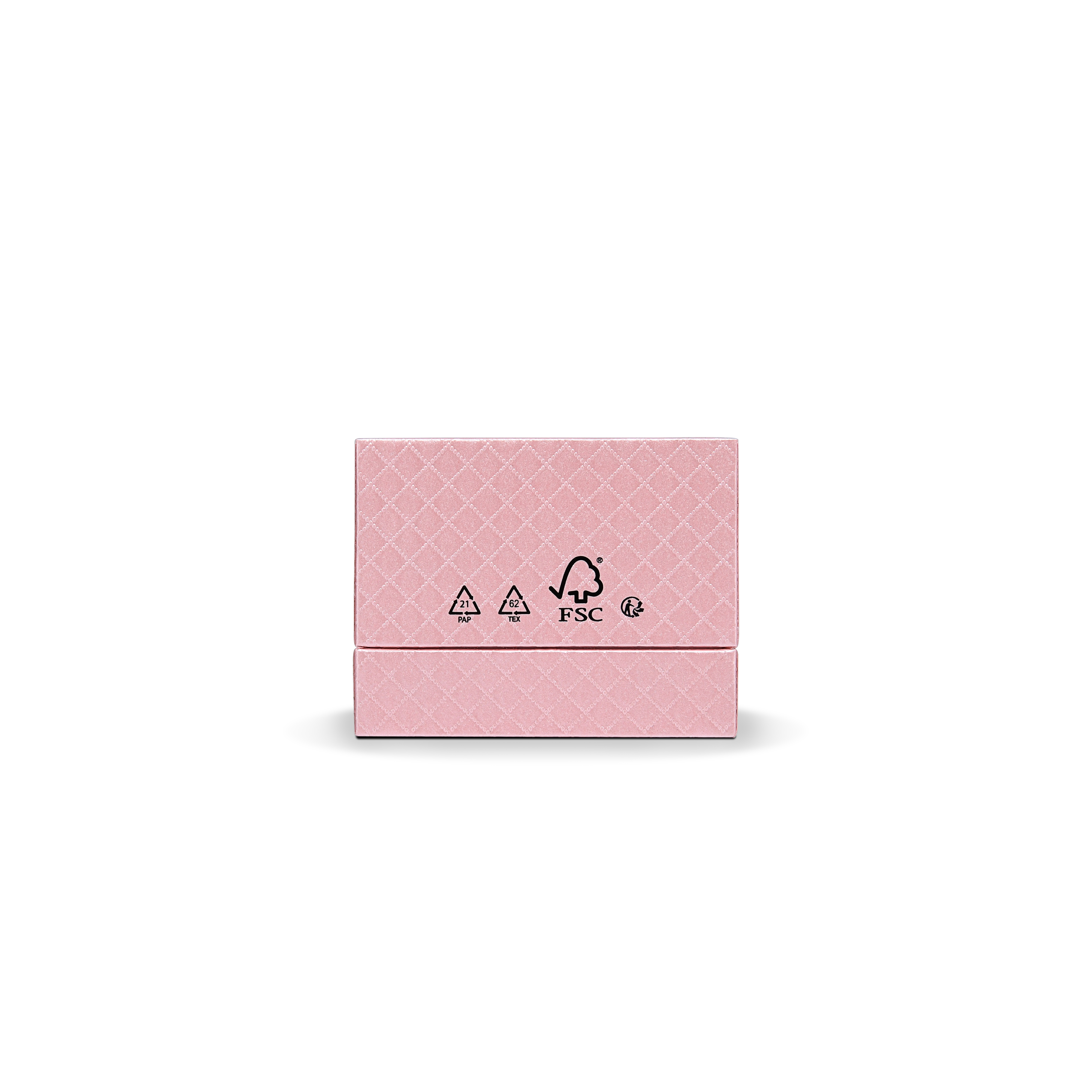 Premium Pink Textured Silver Embossed Hot Stamped Rigid Lid and Base Gift Box