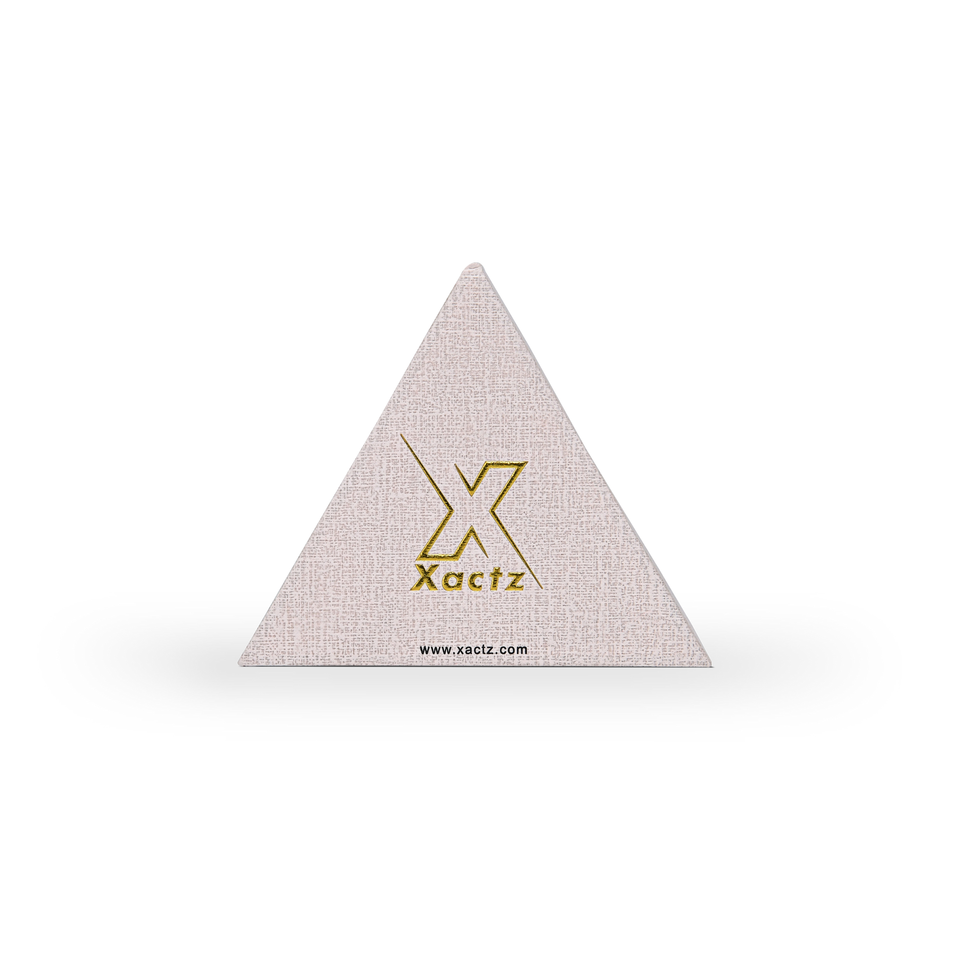 Luxury Custom Pink Triangle Box Bright Gold Foil Canvas Texture Packaging