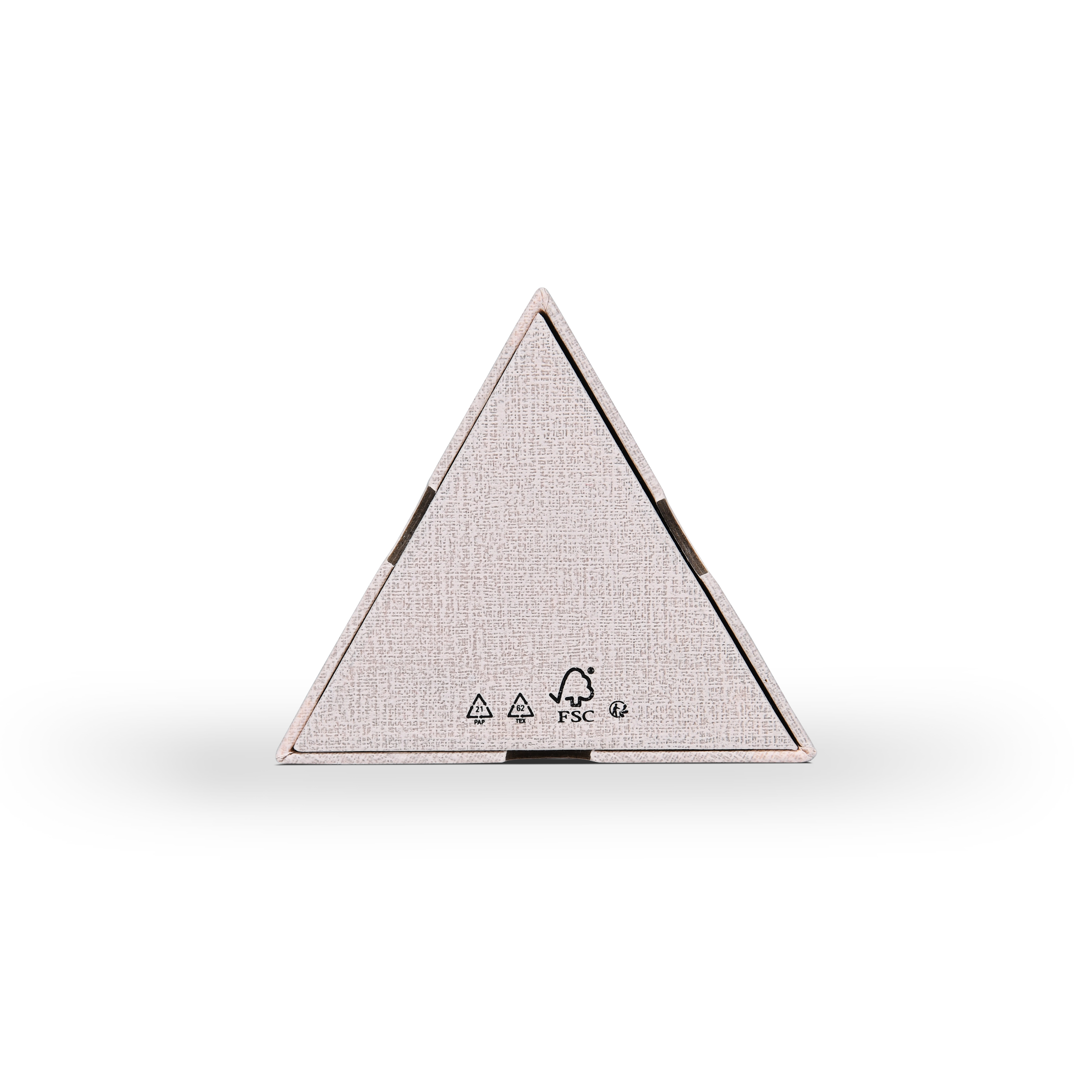 Luxury Custom Pink Triangle Box Bright Gold Foil Canvas Texture Packaging