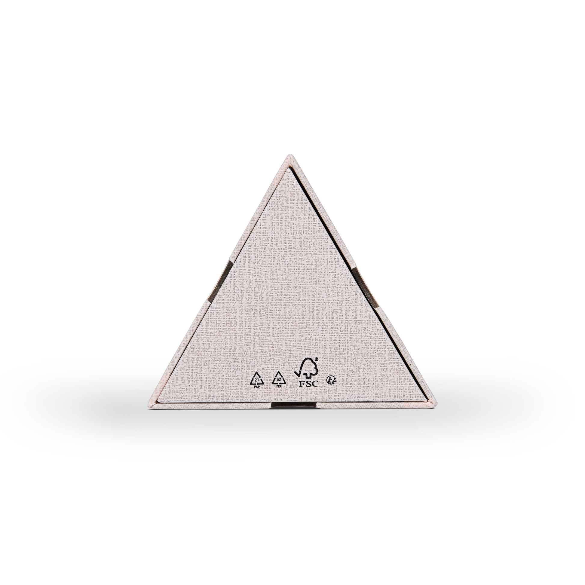 Luxury Custom Pink Triangle Box Bright Gold Foil Canvas Texture Packaging