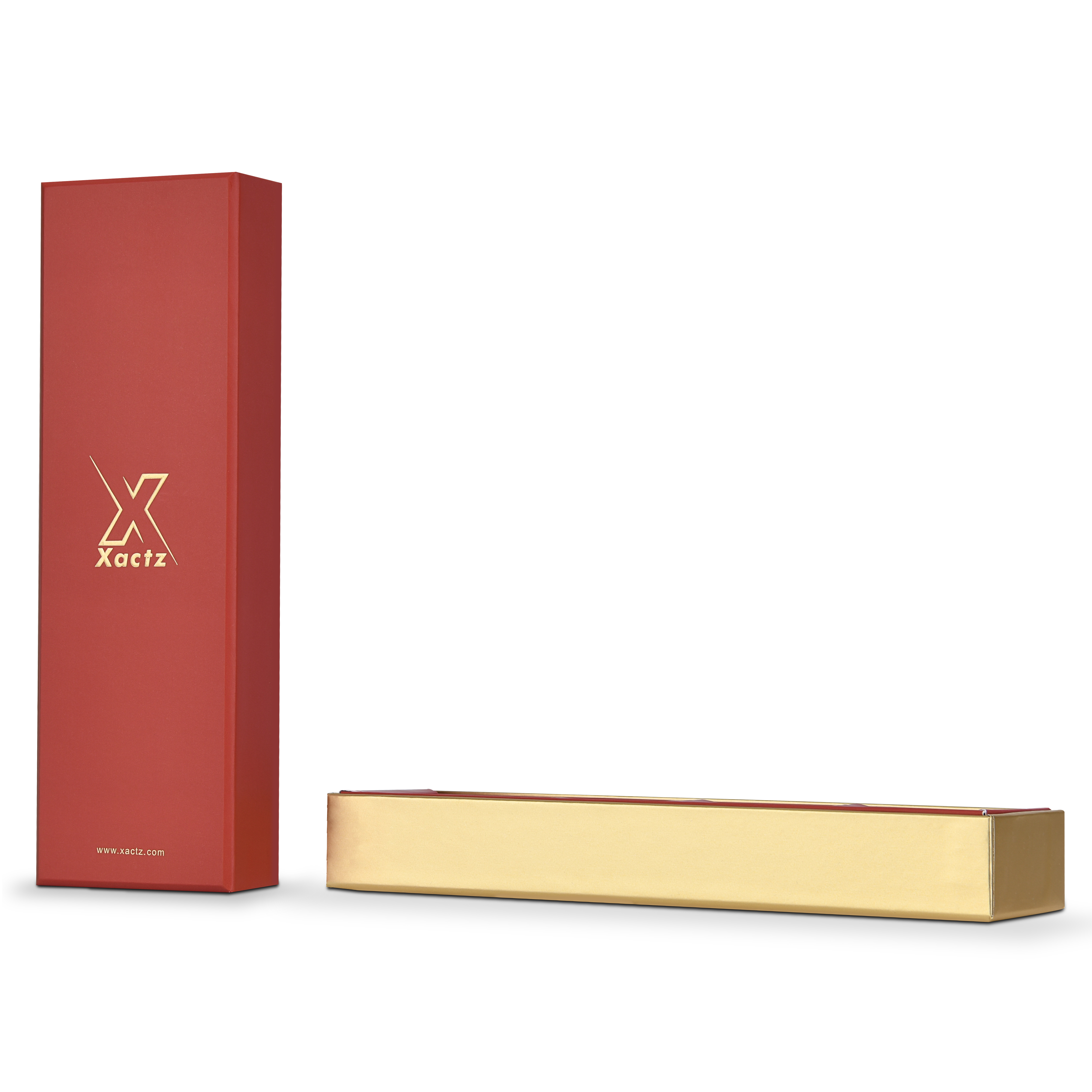 Emballage Luxe Sur Mesure Boîte Couvercle et Fond Rouge Plateau Intérieur Doré
