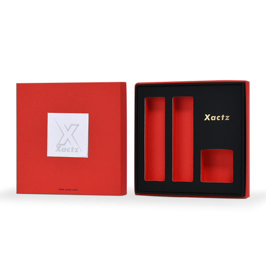 Luxury Custom Red Lid Base Box Textured Multi Layer Interior Packaging