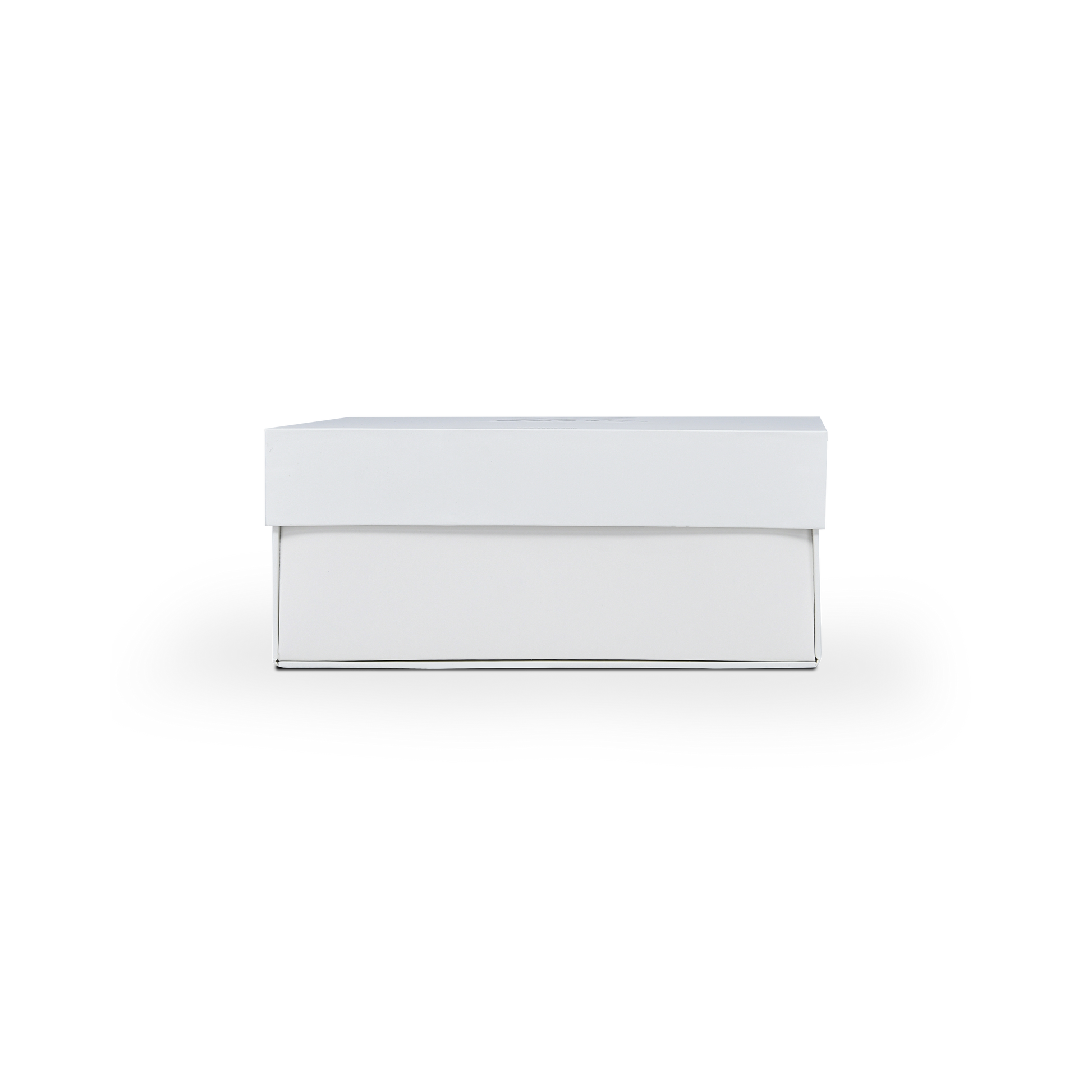 Boîte d'emballage de luxe sur mesure, avec couvercle rabattable, base et texture, de couleur blanc cassé