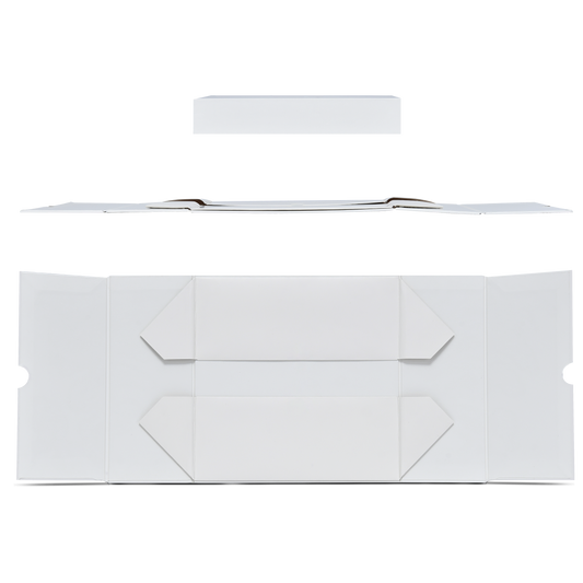 Luxury Custom Off White Foldable Lid Base Box Textured Packaging