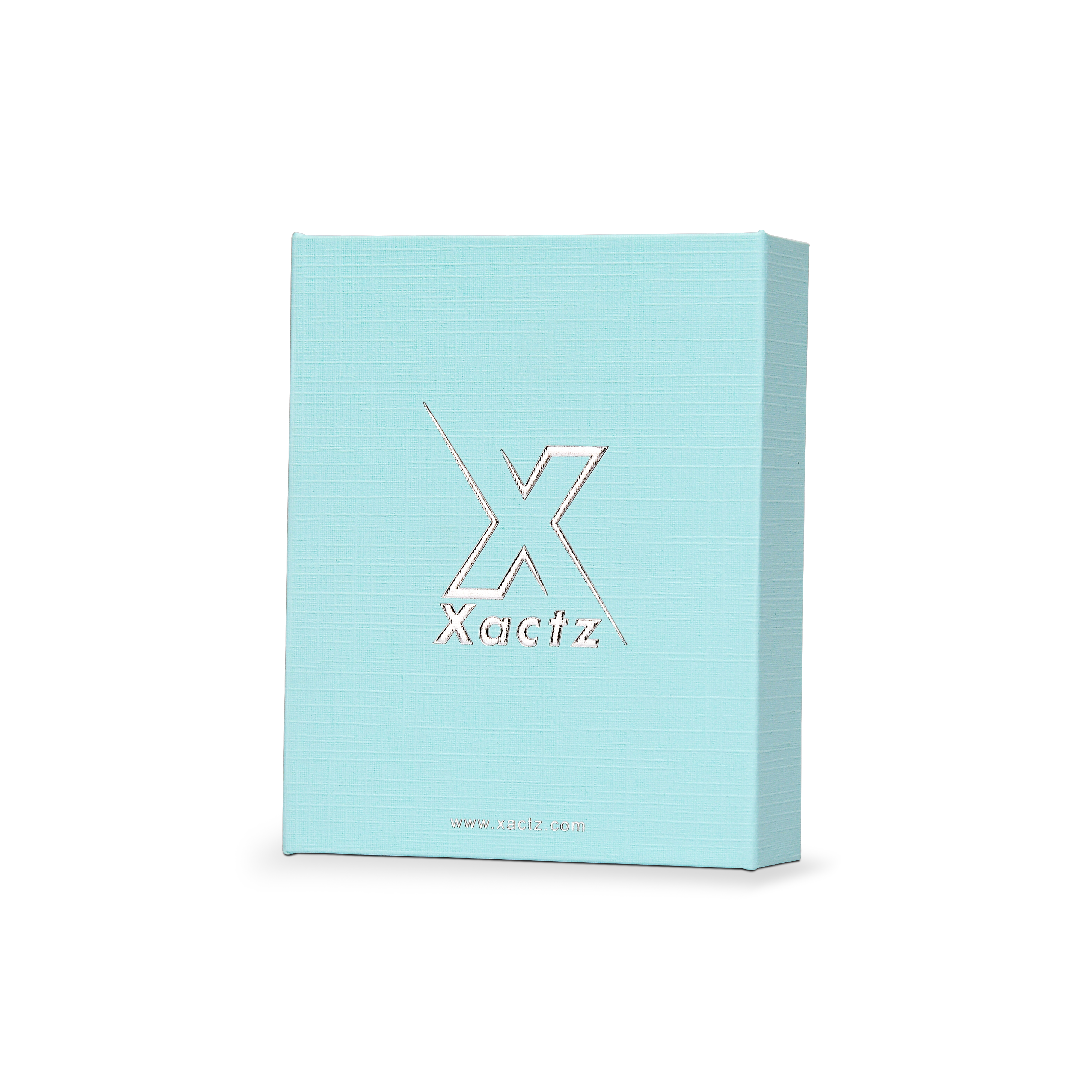 Emballage de luxe personnalisé Boîte-livre bleue en carton, gaufrage à chaud argenté et insert en mousse velours