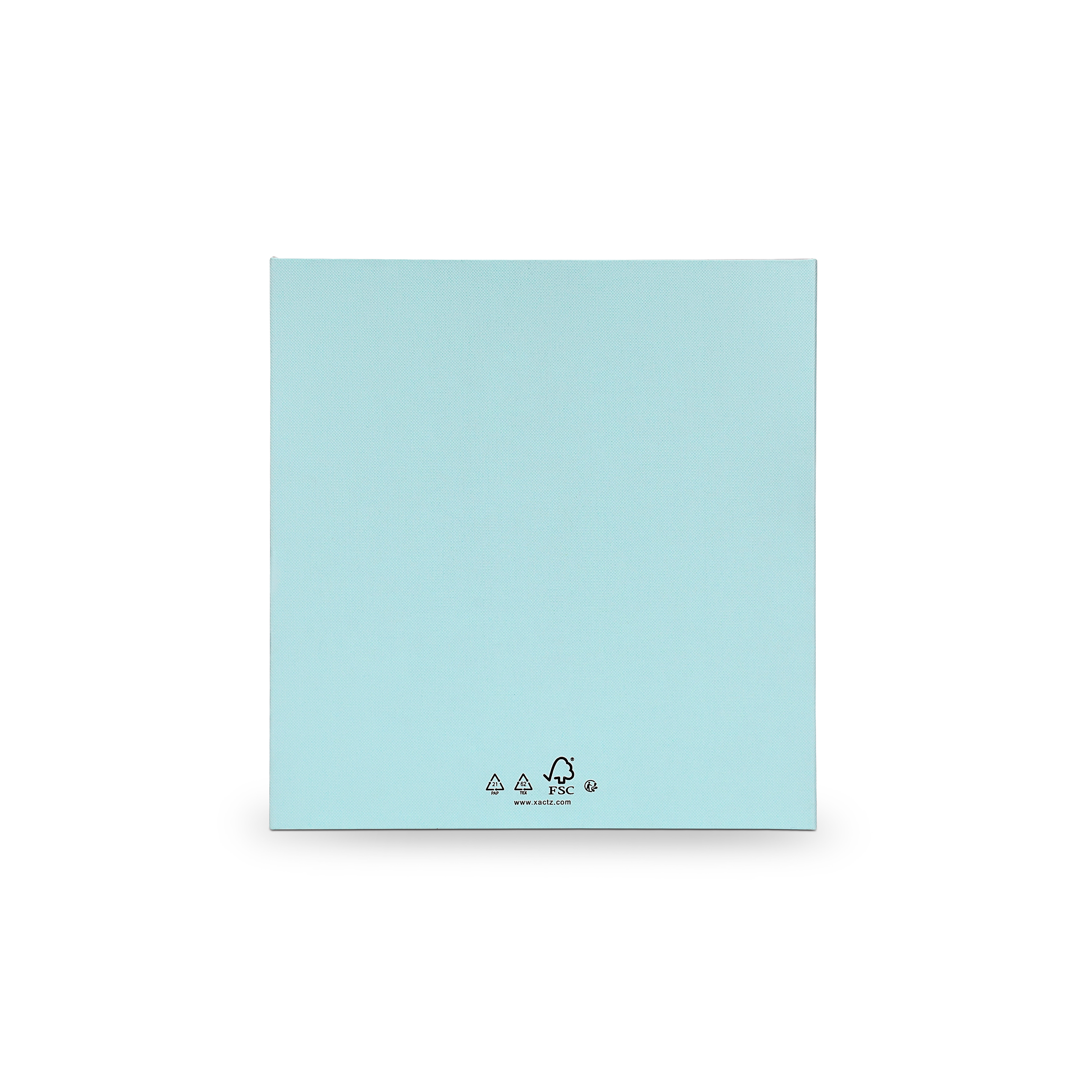 Boîte de luxe sur mesure à couvercle rabattable bleu avec insert en carte herbe de raphia et feuille d'or