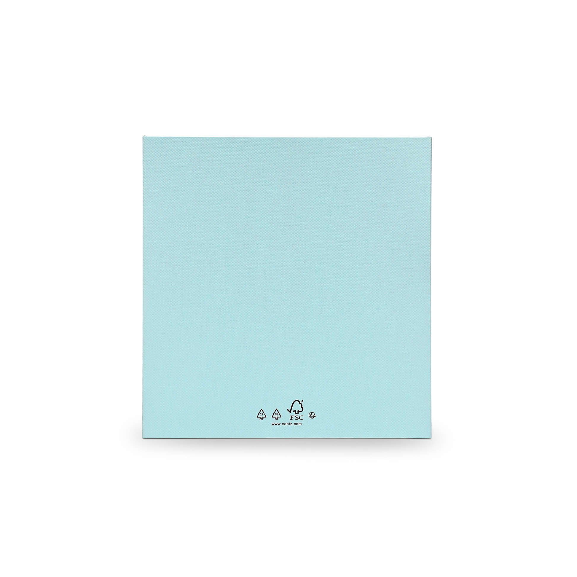 Boîte de luxe sur mesure à couvercle rabattable bleu avec insert en carte herbe de raphia et feuille d'or