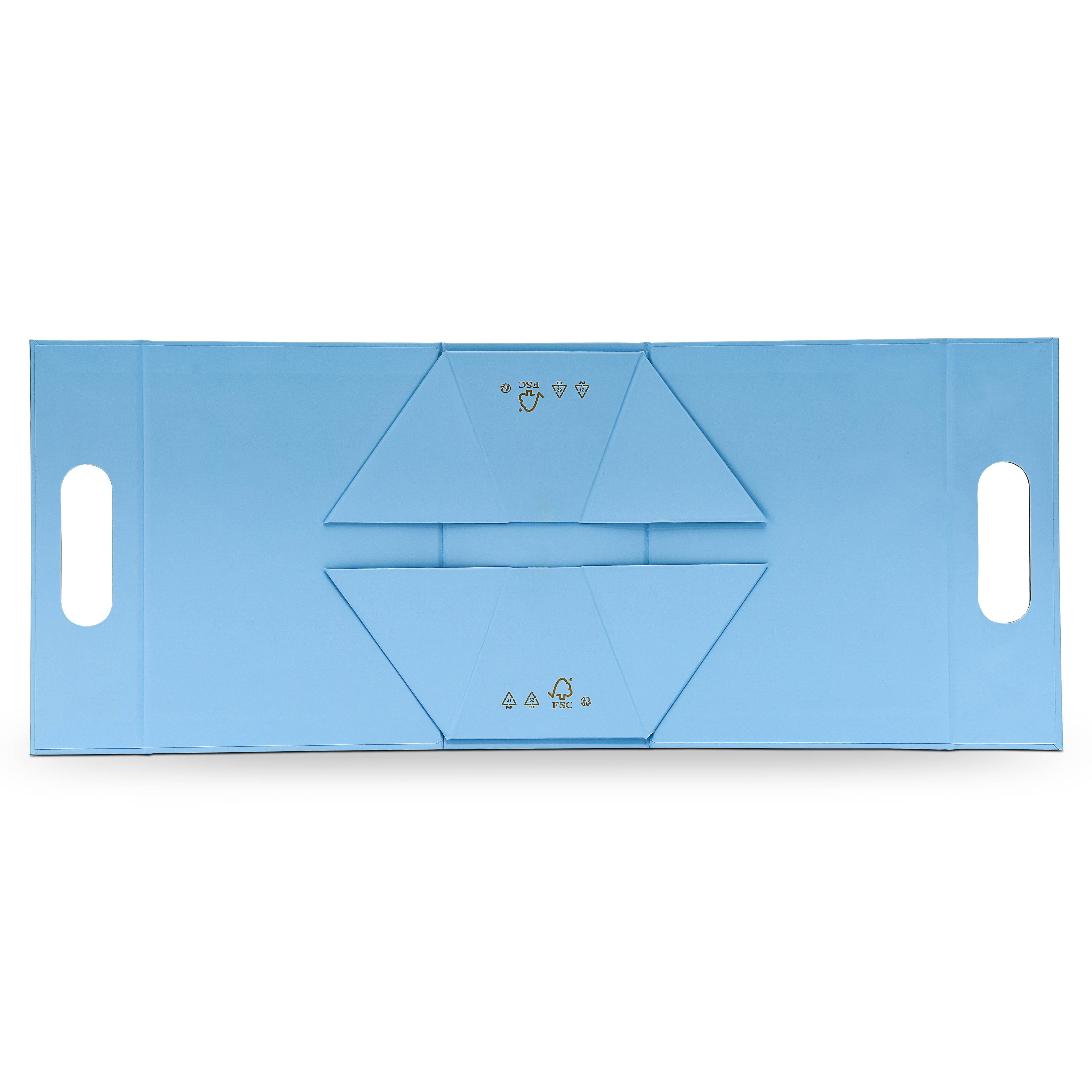 Premium Sky Blue Shopping Bag with Gold Foil and Die-Cut Handles