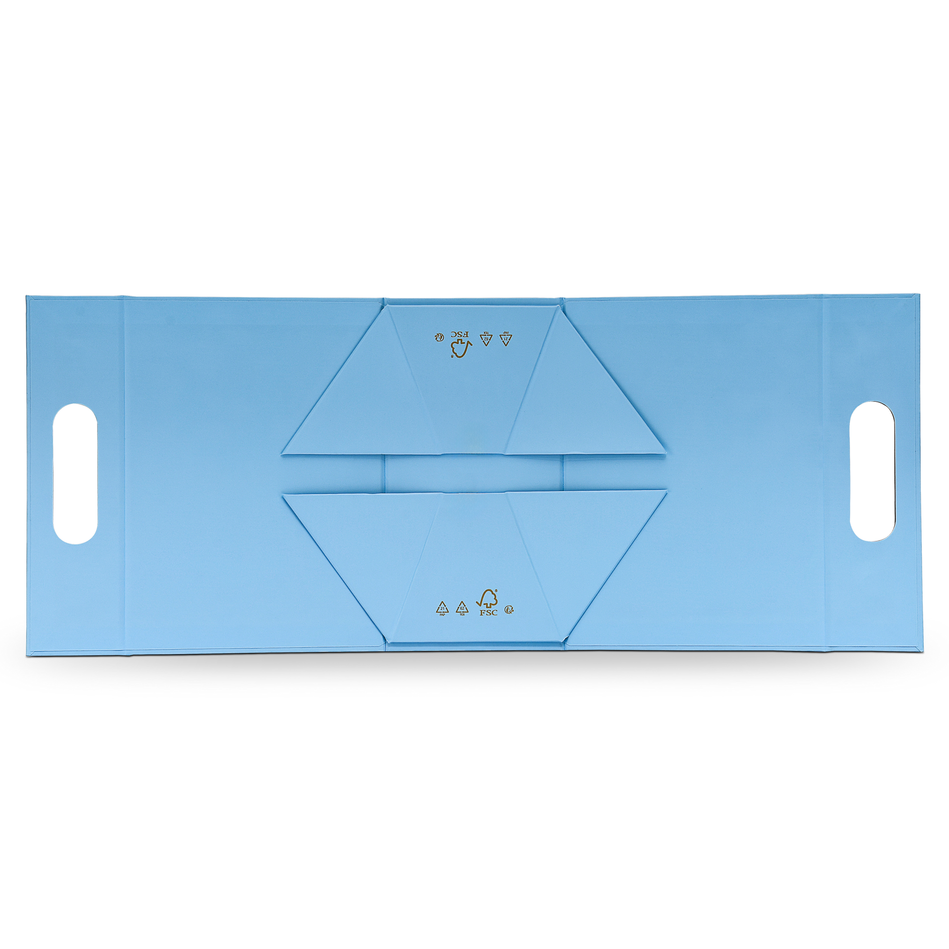 Premium Sky Blue Shopping Bag with Gold Foil and Die-Cut Handles