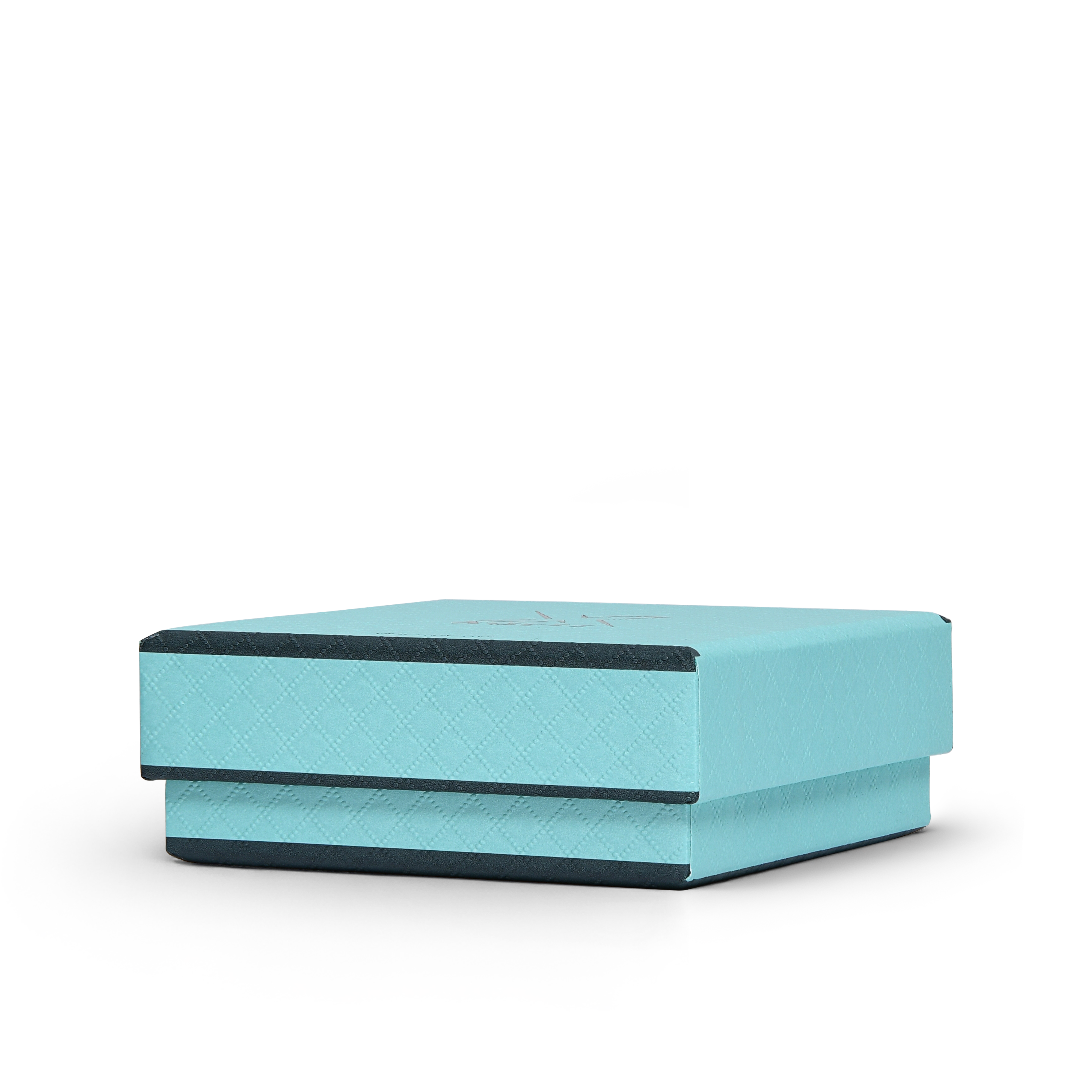 Premium Sky Blue Textured Embossed Matte Silver Luxury Lid and Base Gift Box