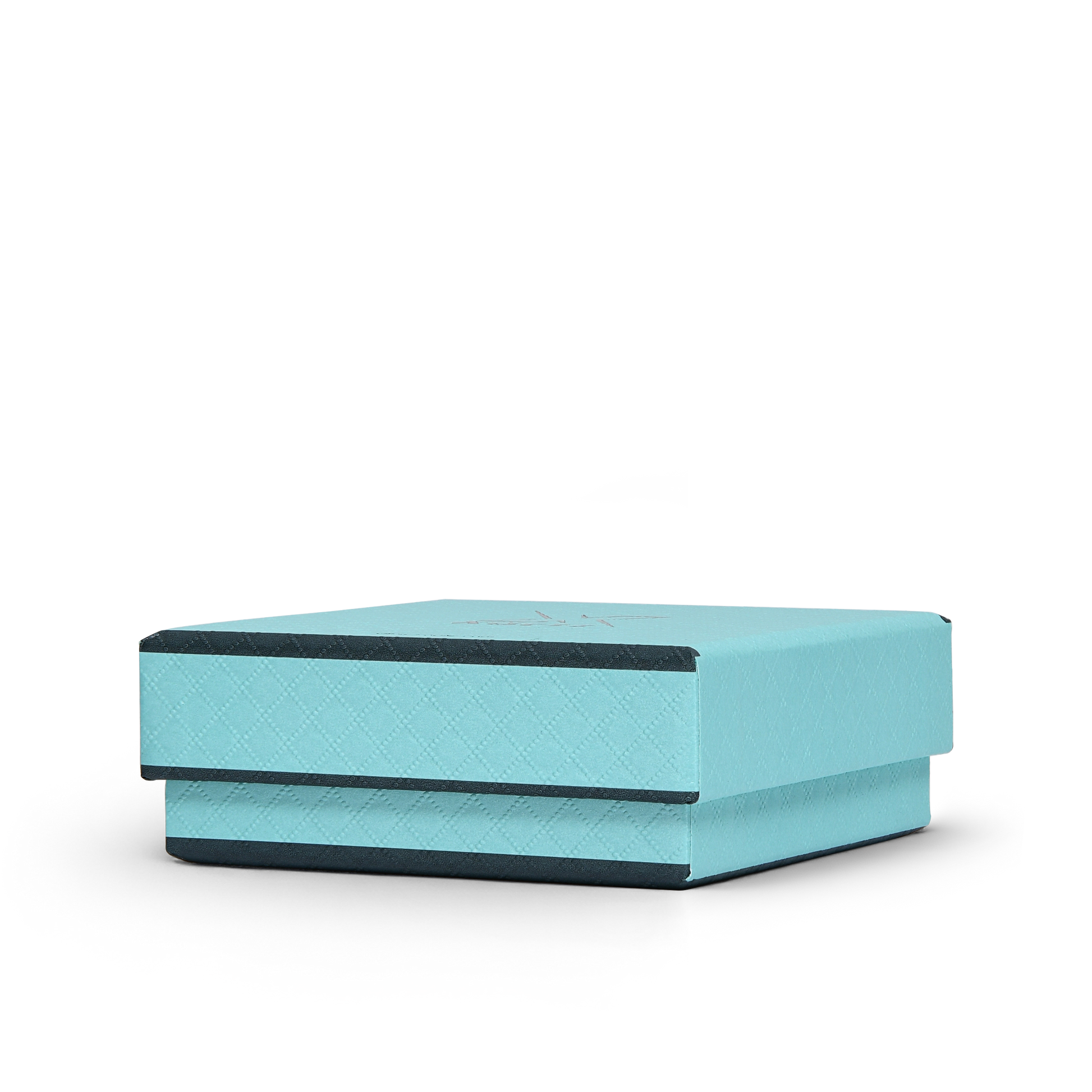 Premium Sky Blue Textured Embossed Matte Silver Luxury Lid and Base Gift Box