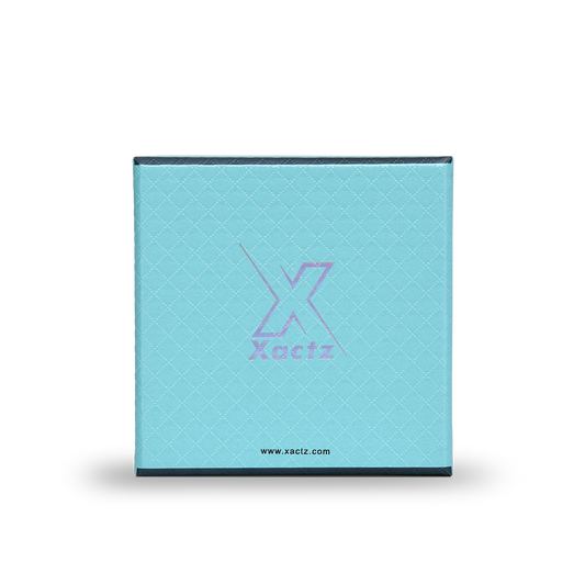 Premium Sky Blue Textured Hot Stamped Silver Luxury Lid and Base Gift Box