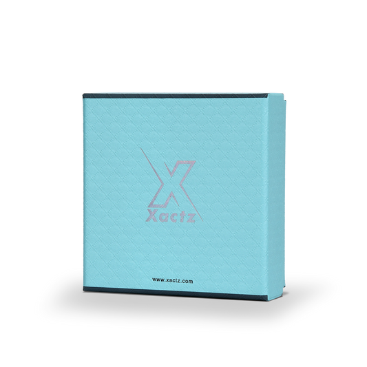 Premium Sky Blue Textured Hot Stamped Silver Luxury Lid and Base Gift Box