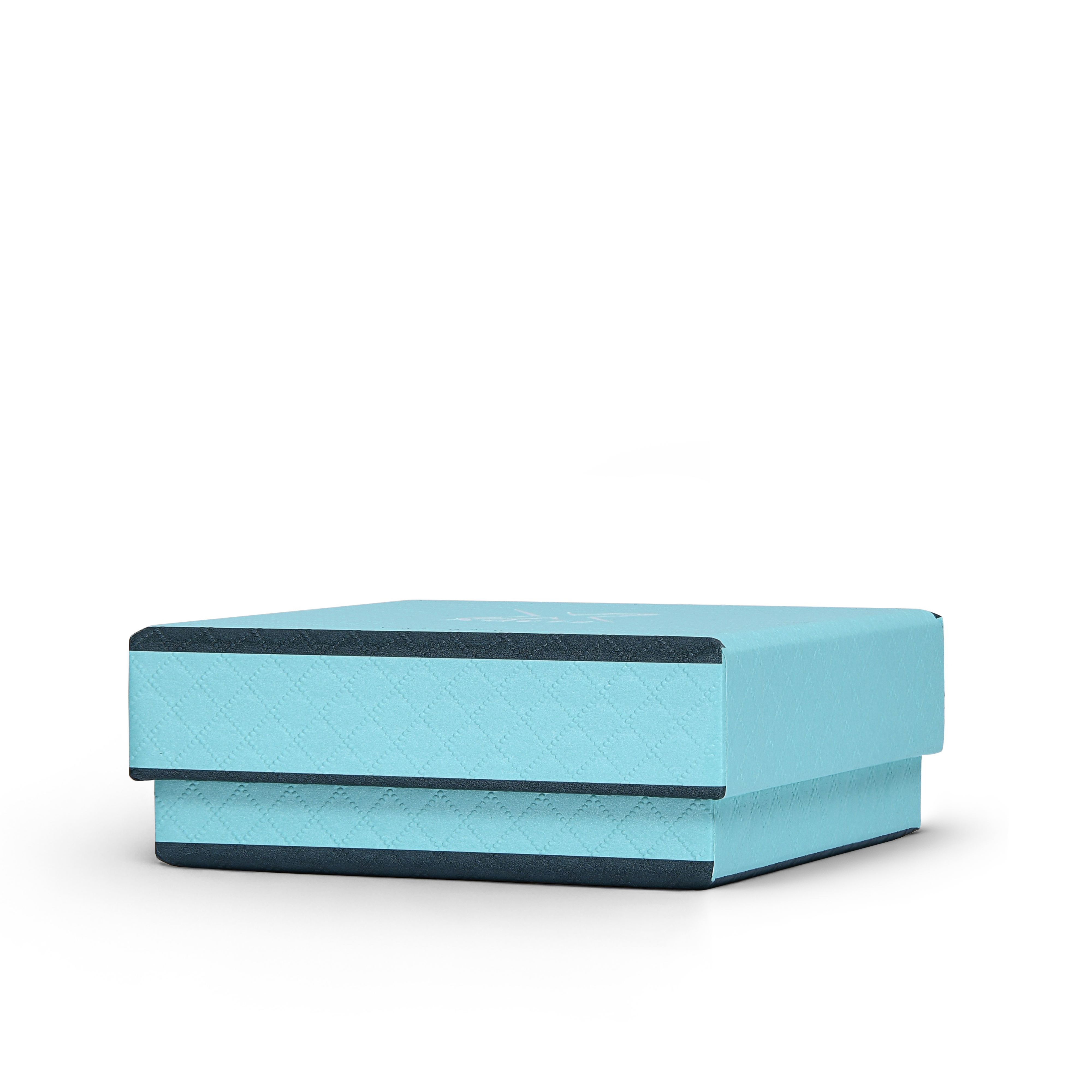 Premium Sky Blue Textured Platinum Embossed Luxury Lid and Base Gift Box