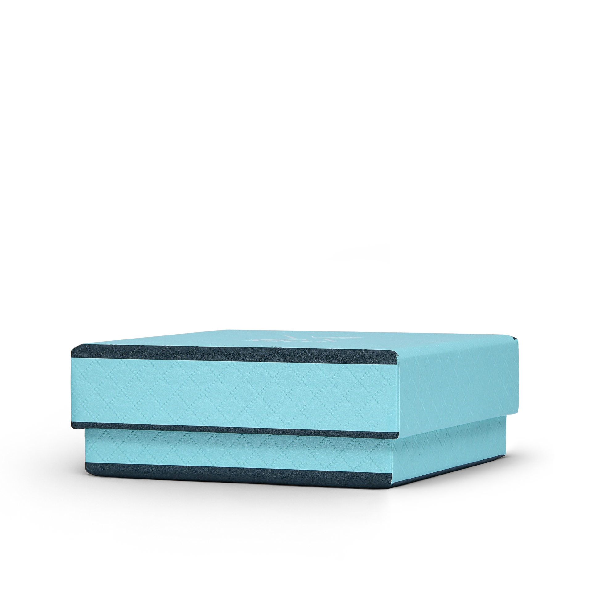 Premium Sky Blue Textured Platinum Embossed Luxury Lid and Base Gift Box