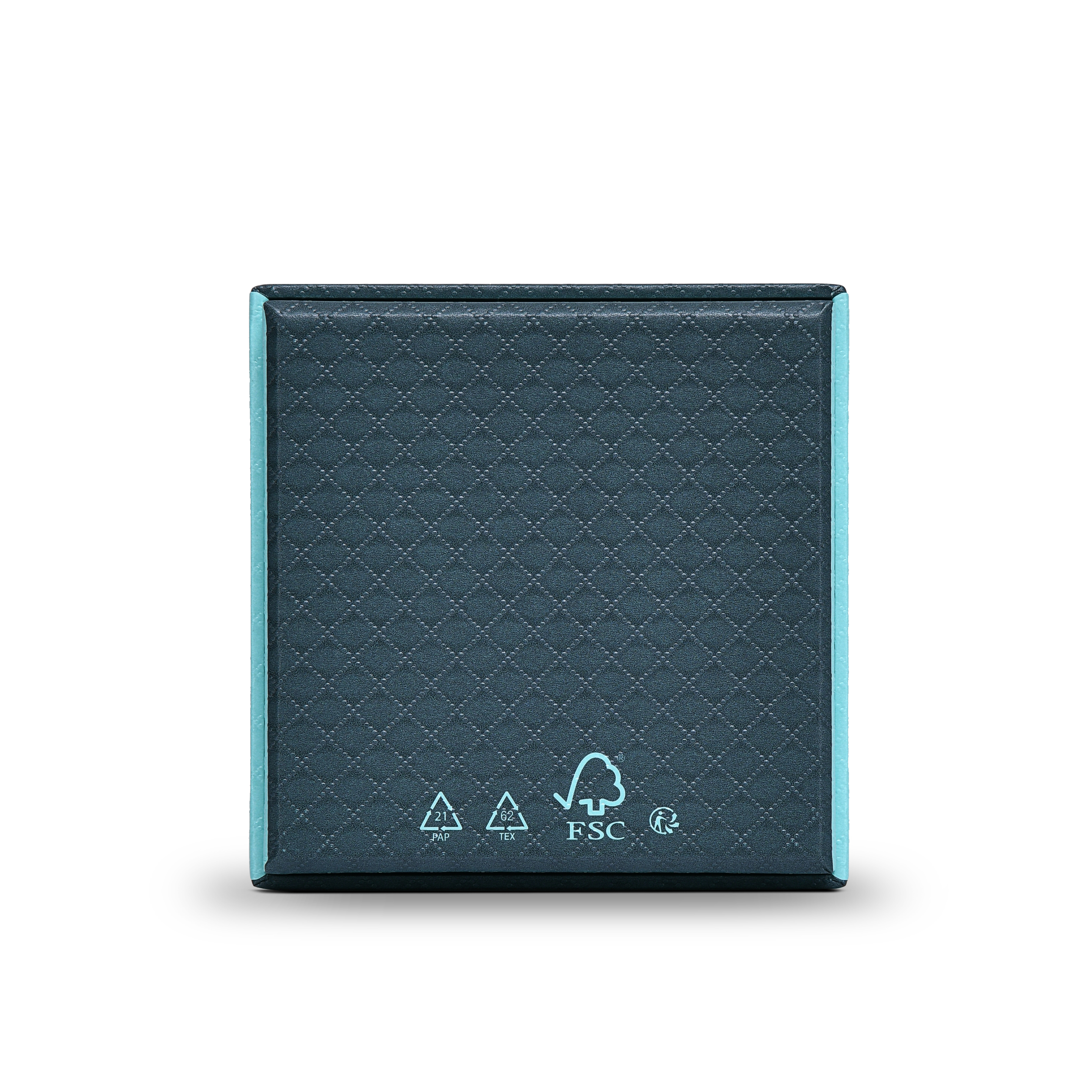 Premium Sky Blue Textured Platinum Embossed Luxury Lid and Base Gift Box