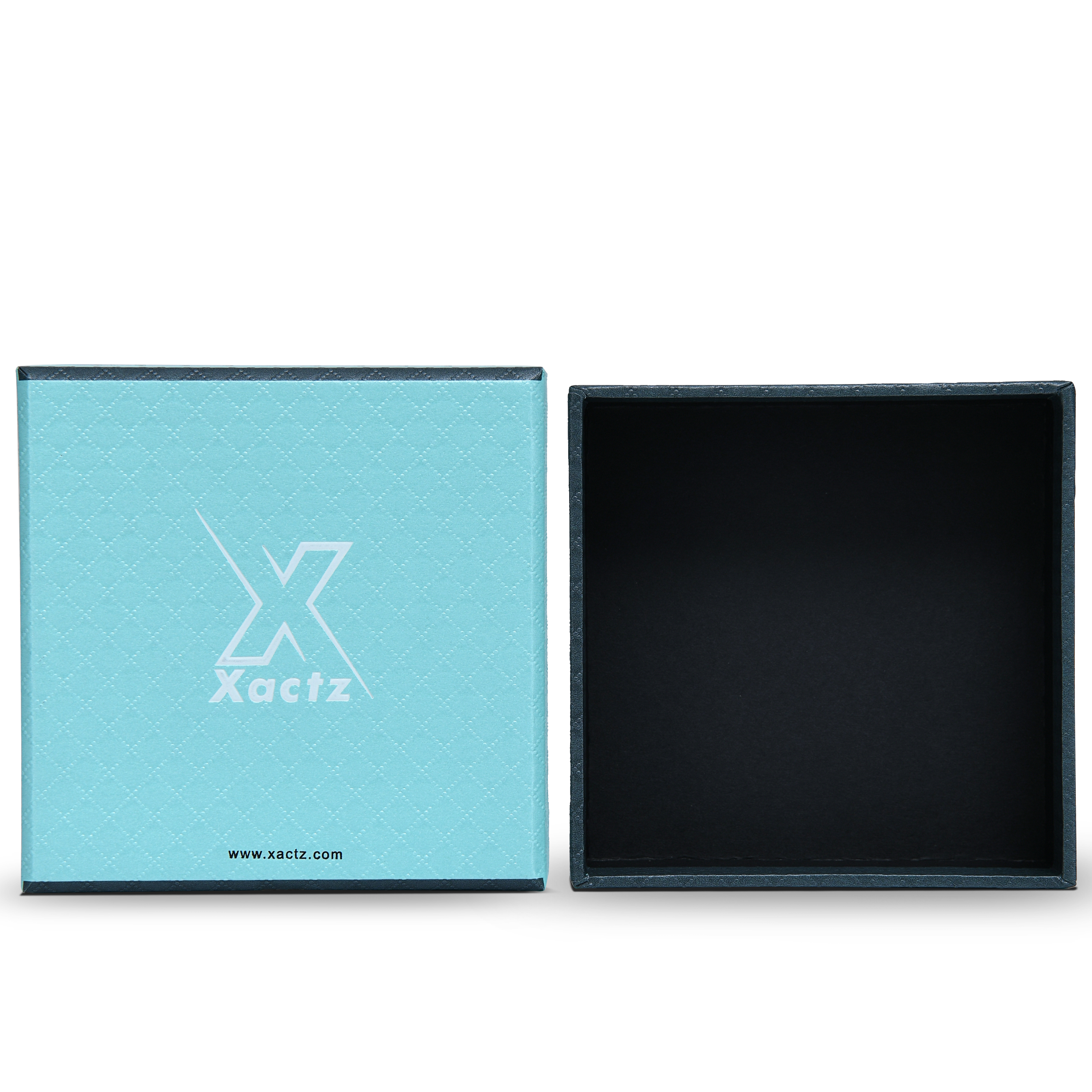 Premium Sky Blue Textured Platinum Embossed Luxury Lid and Base Gift Box