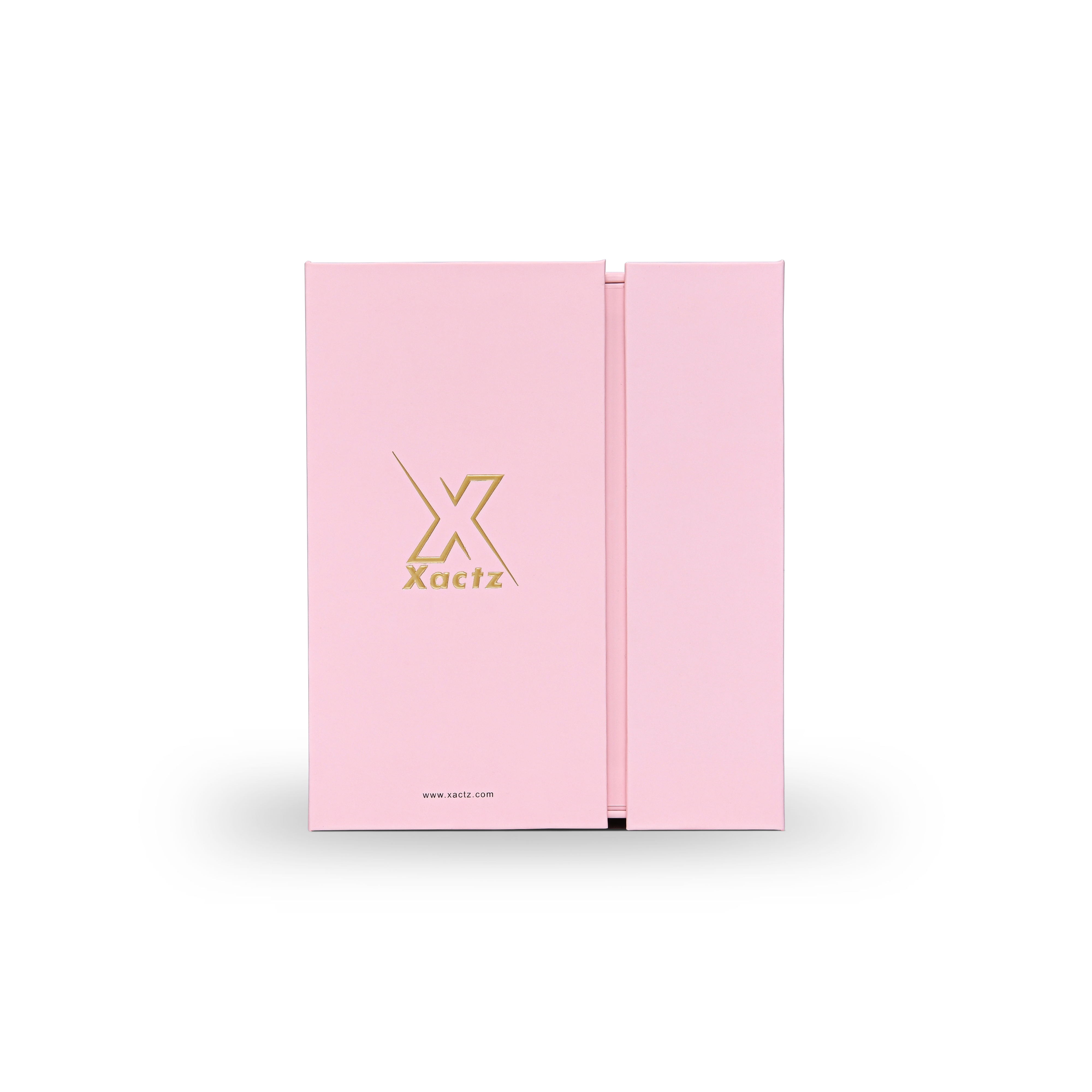 Premium Soft Pink Embossed Gold Foil Foldable Book-Shaped Luxury Gift Box with Dual Copper Paper, Tactile Coating, and Dual-Layer Construction
