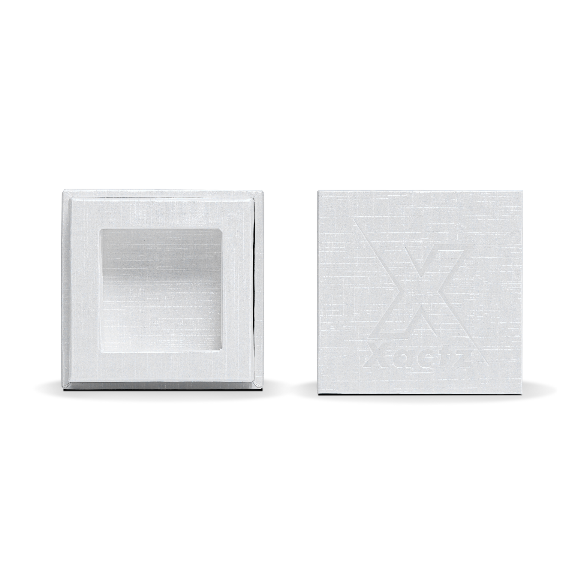 Premium Super White Textured Gold Embossed Hot Stamped Rigid Lid and Base Gift Box