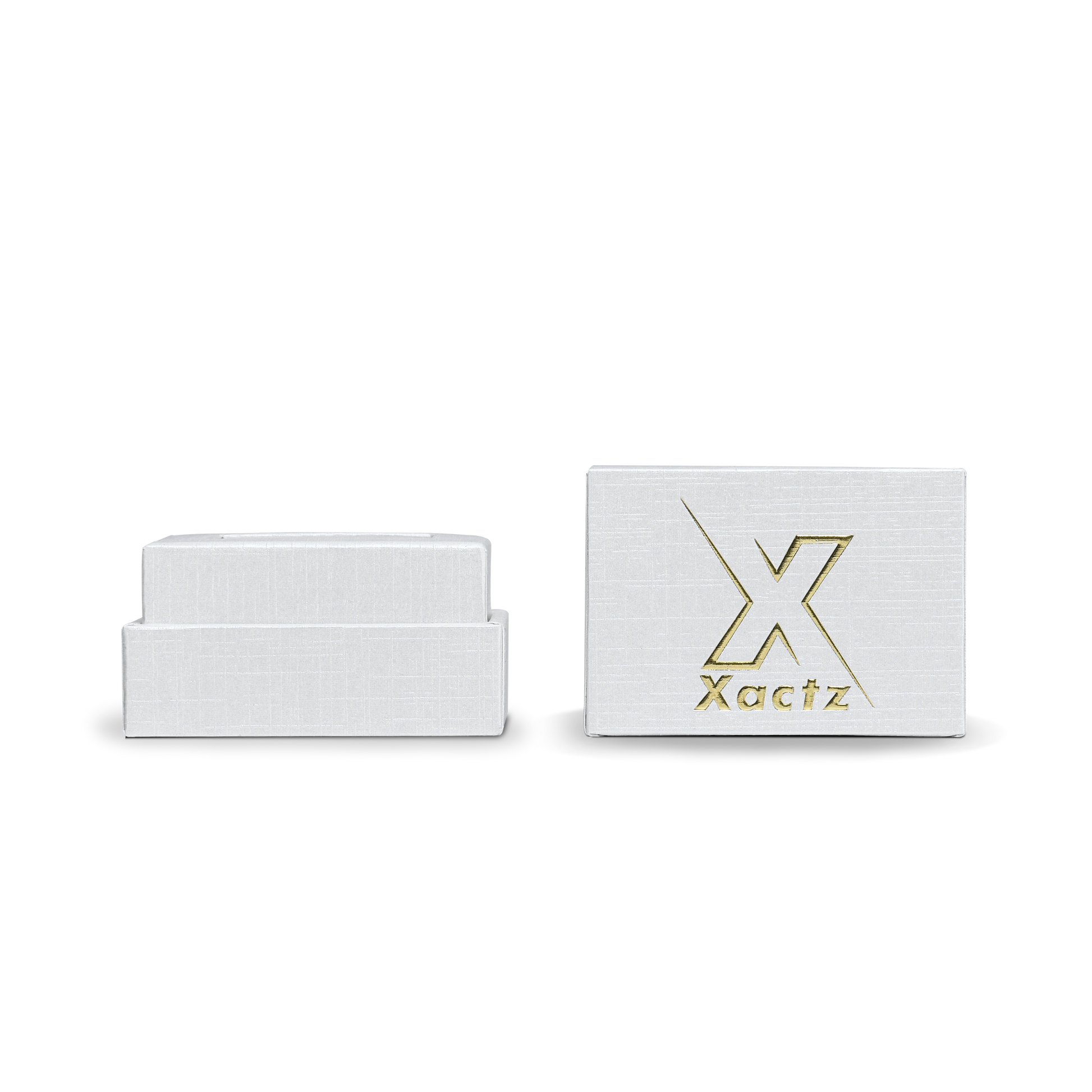 Premium Super White Textured Gold Embossed Hot Stamped Rigid Lid and Base Gift Box