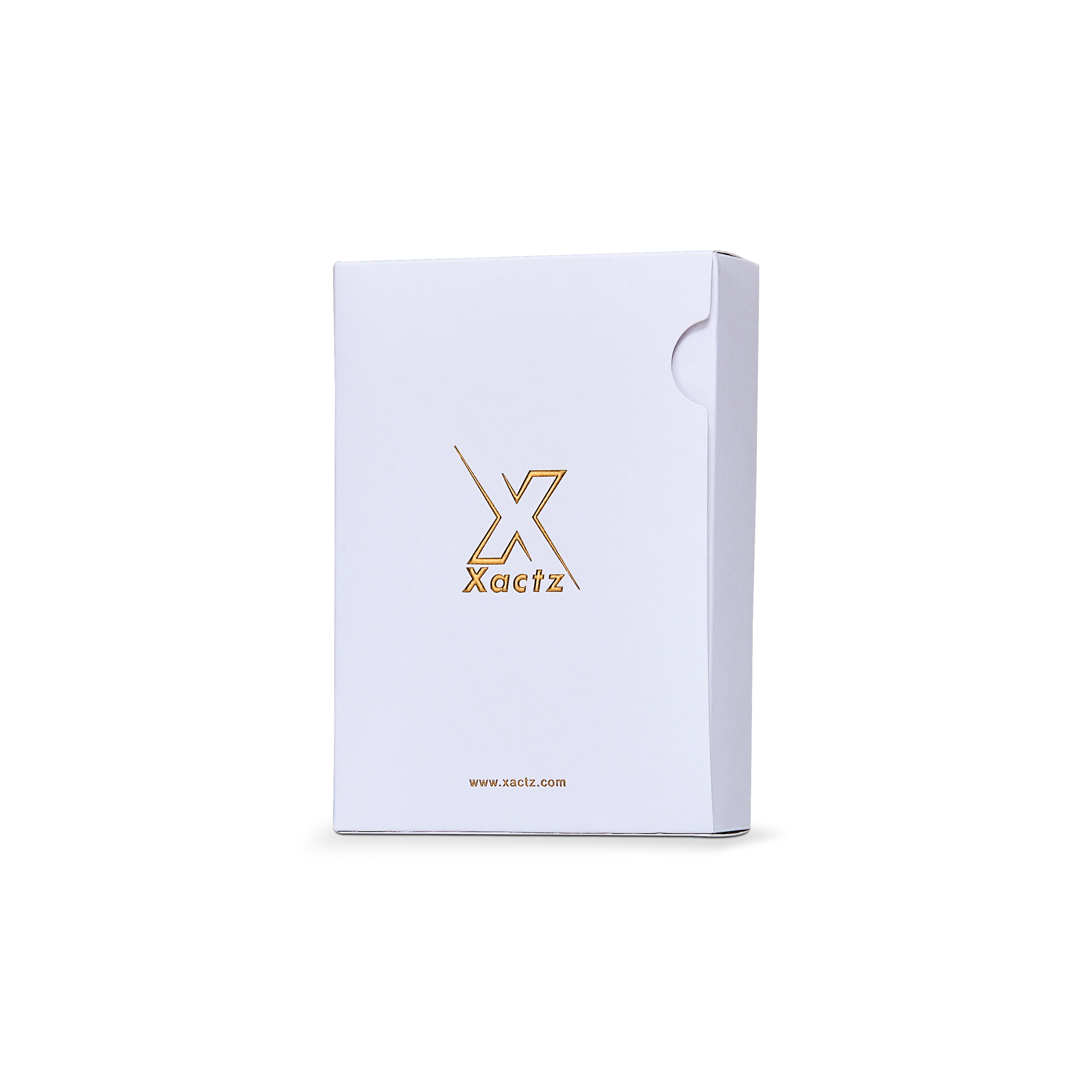 Boîte à cartes de luxe sur mesure à ouverture latérale, finition or mat