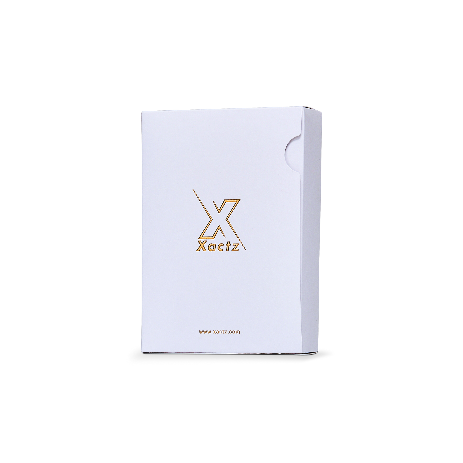 Boîte à cartes de luxe sur mesure à ouverture latérale, finition or mat