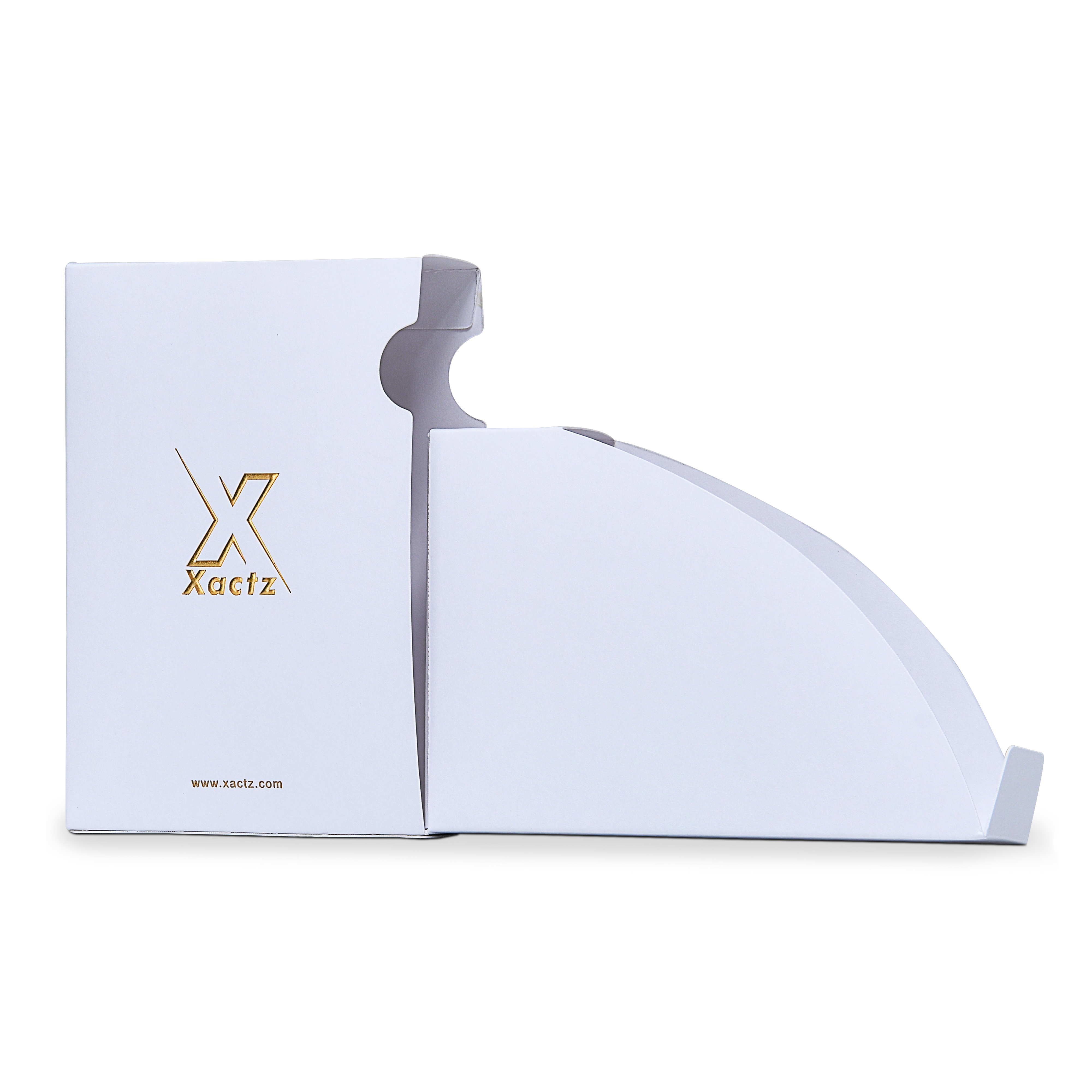 Boîte à cartes de luxe sur mesure à ouverture latérale, finition or mat