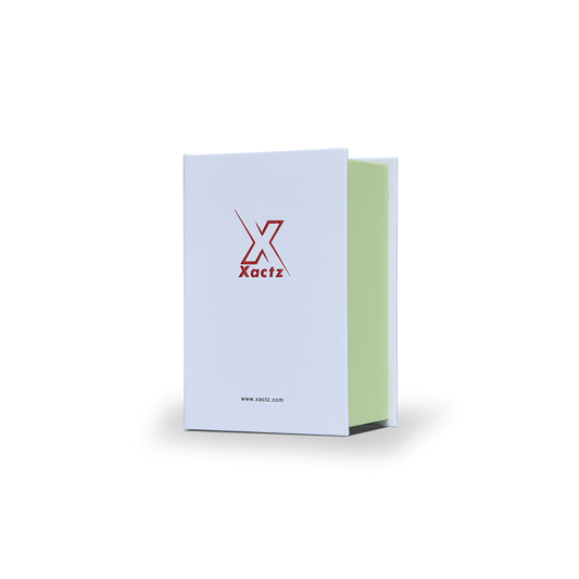 Premium White Green Embossed Red Gold Foil Book-Shaped Luxury Gift Box with Green Ractangular Inner Tray