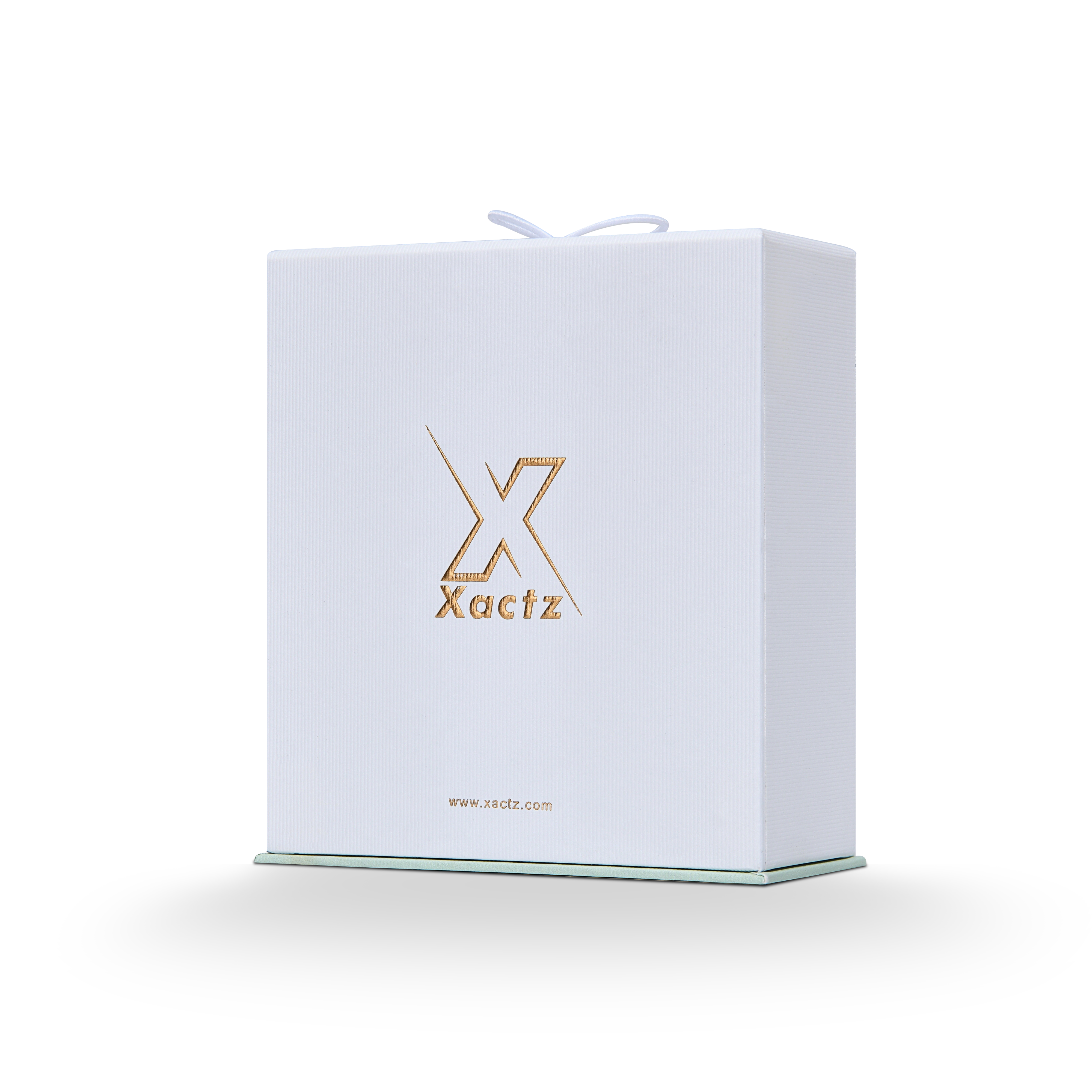 Emballage Boîte Luxe Personnalisée Couvercle et Base Blancs Cordon Élastique Texturé