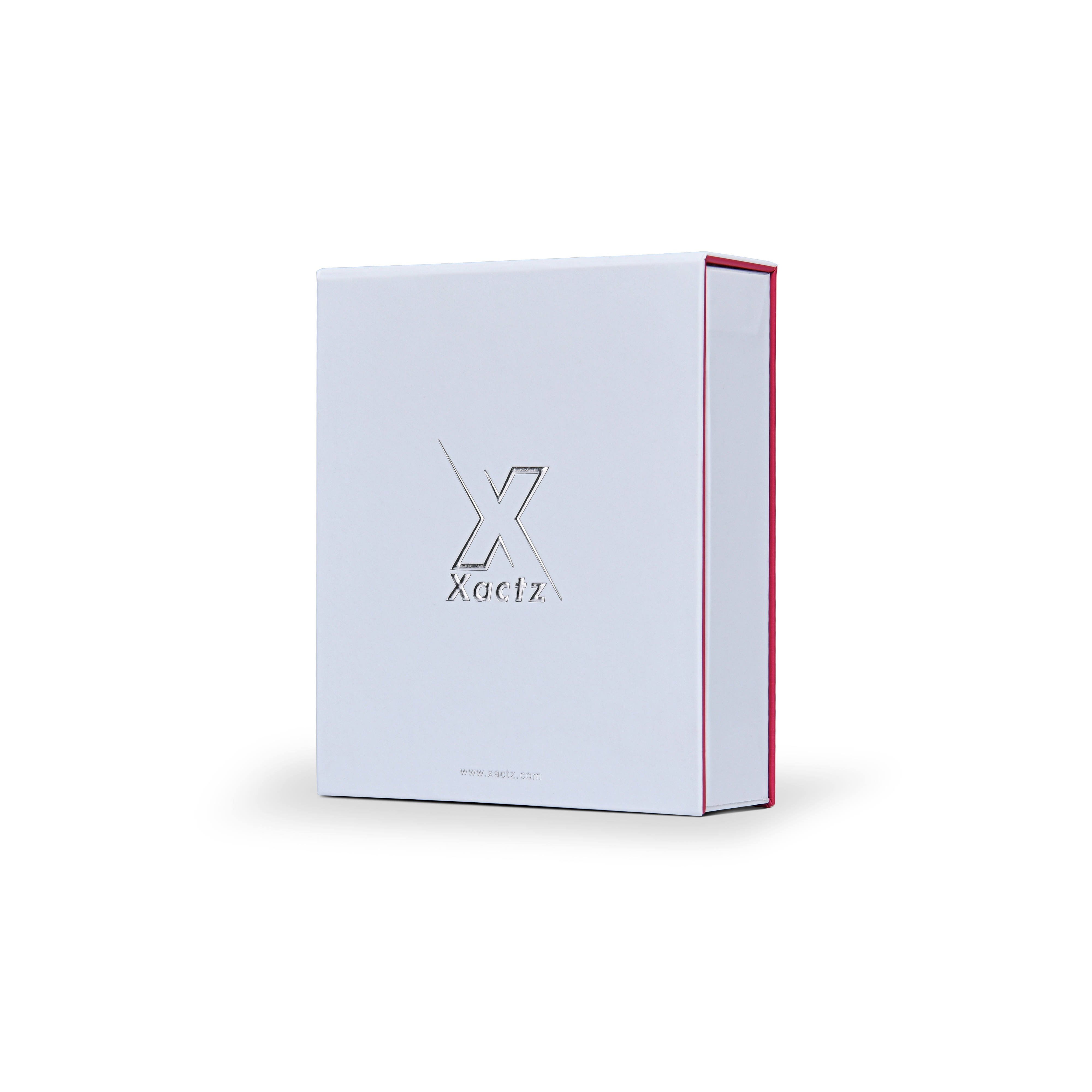 Premium White Rigid Flip-Top Luxury Gift Box with Red Interior and Custom Compartments