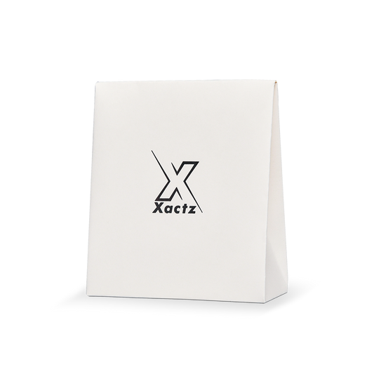 Premium White Shopping Bag with Black and Gold Foil Stamping