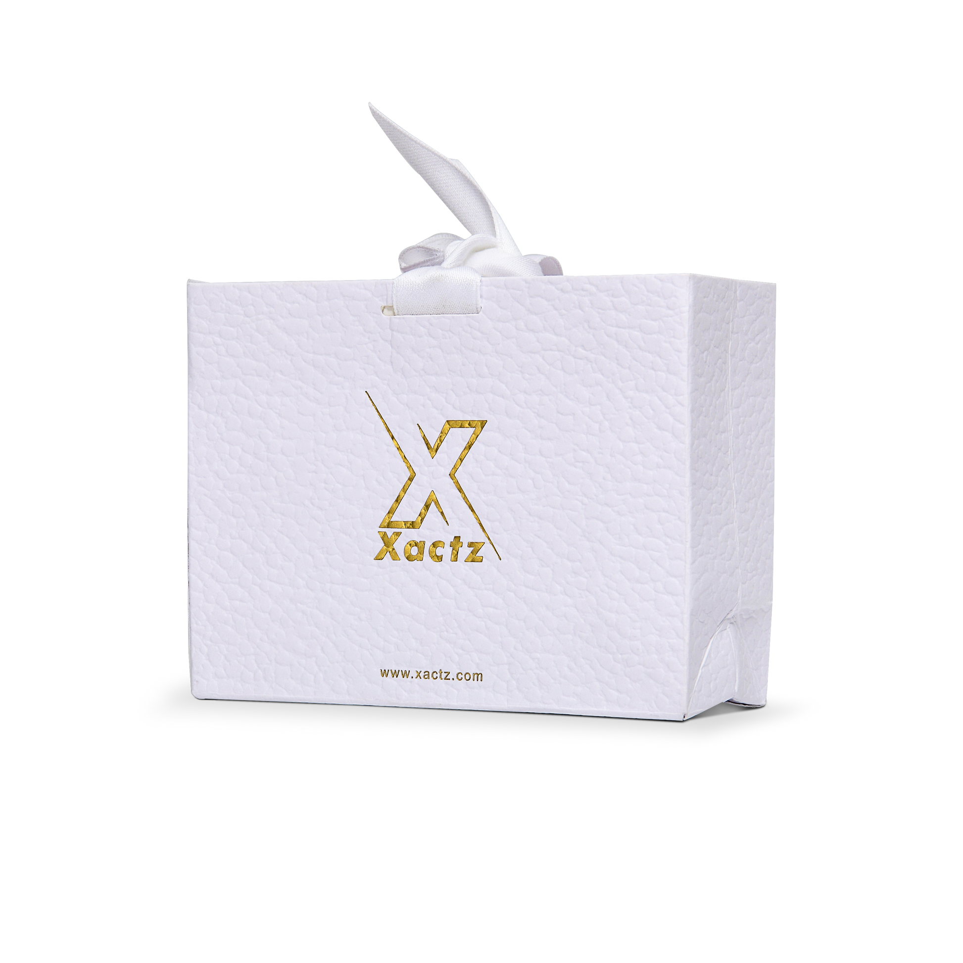 Premium White Shopping Bag with Gold Foil and Cotton Handles