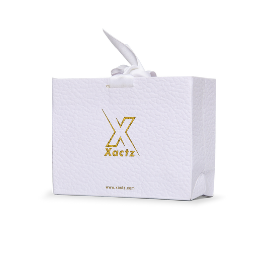 Premium White Shopping Bag with Gold Foil and Cotton Handles