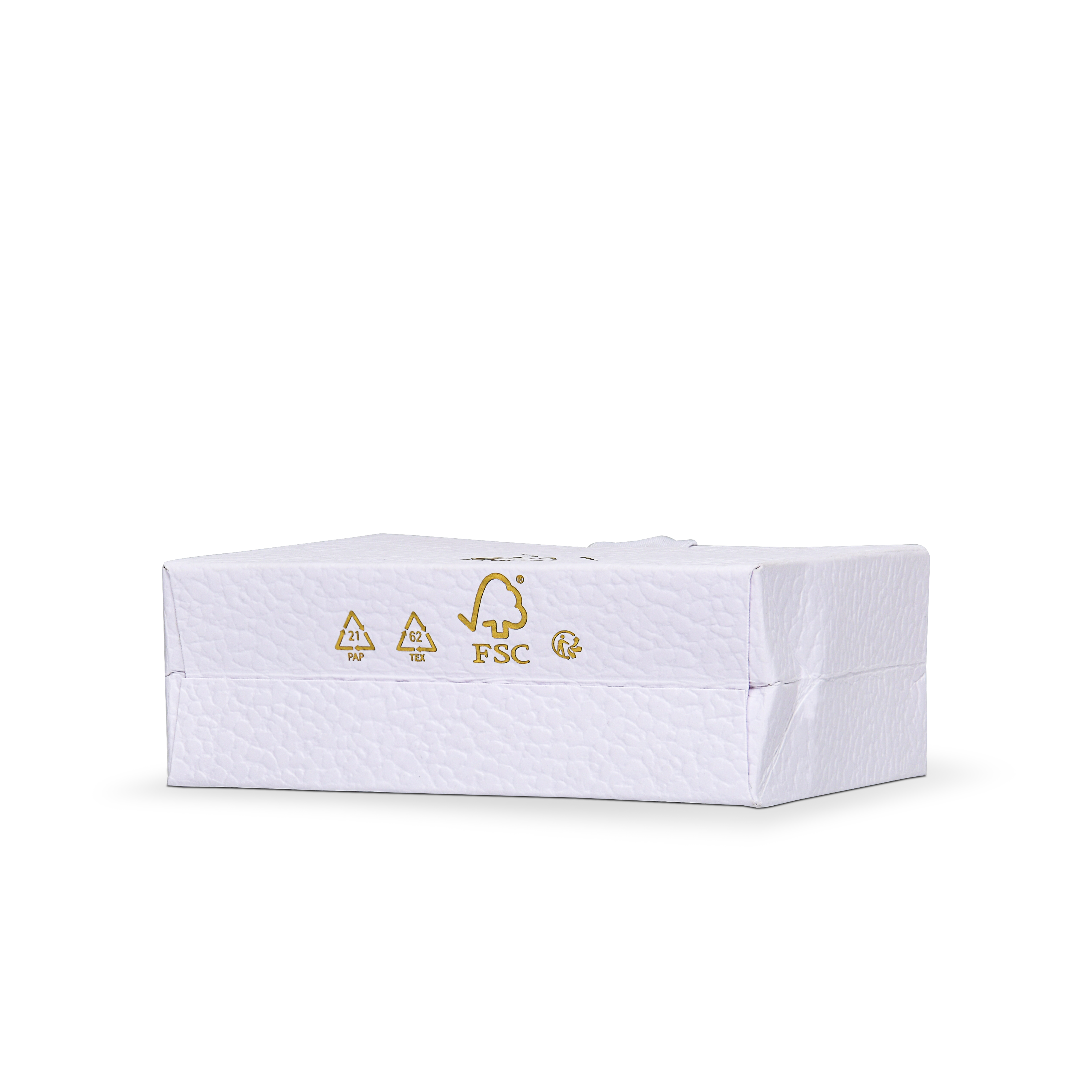 Premium White Shopping Bag with Gold Foil and Cotton Handles