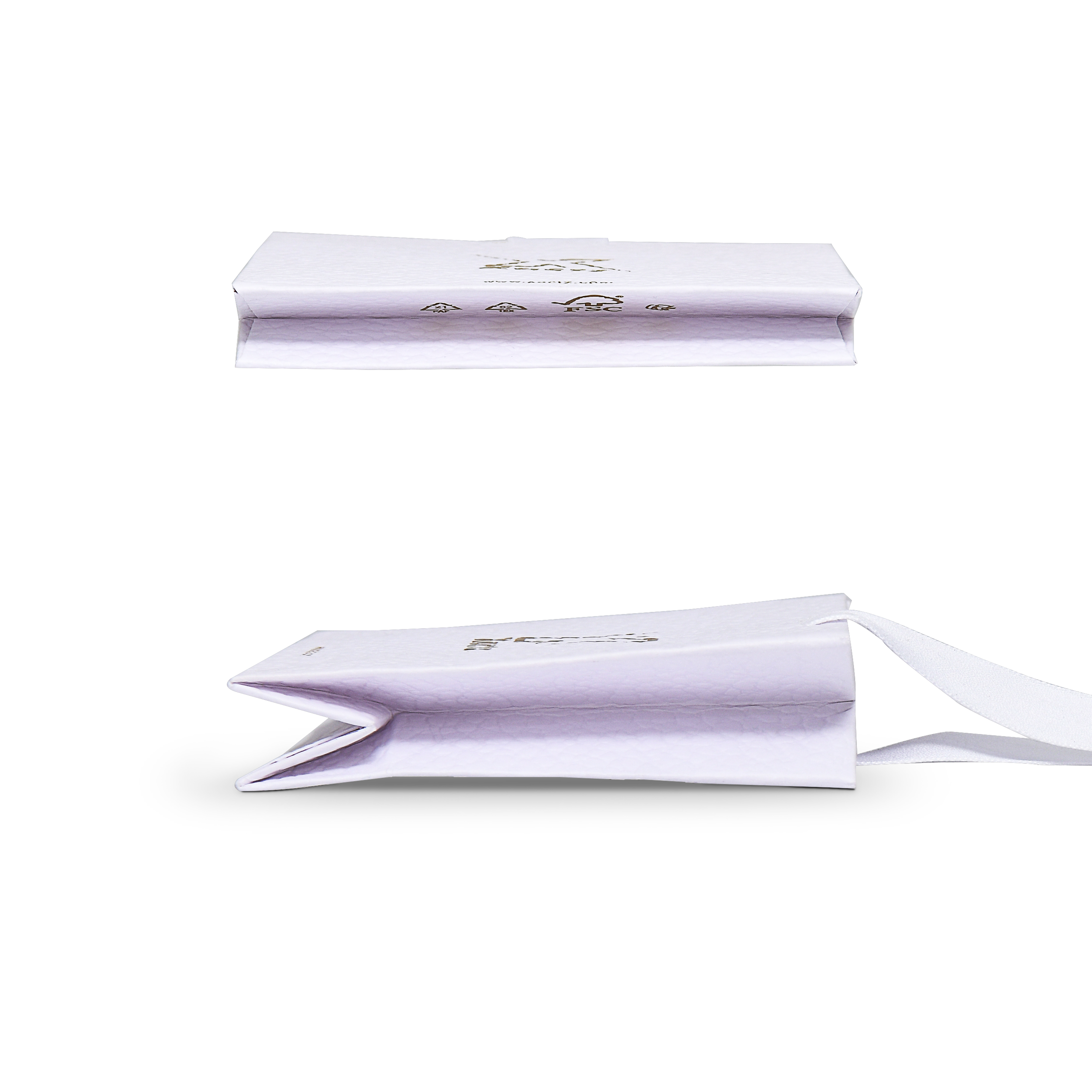 Premium White Shopping Bag with Gold Foil and Cotton Handles