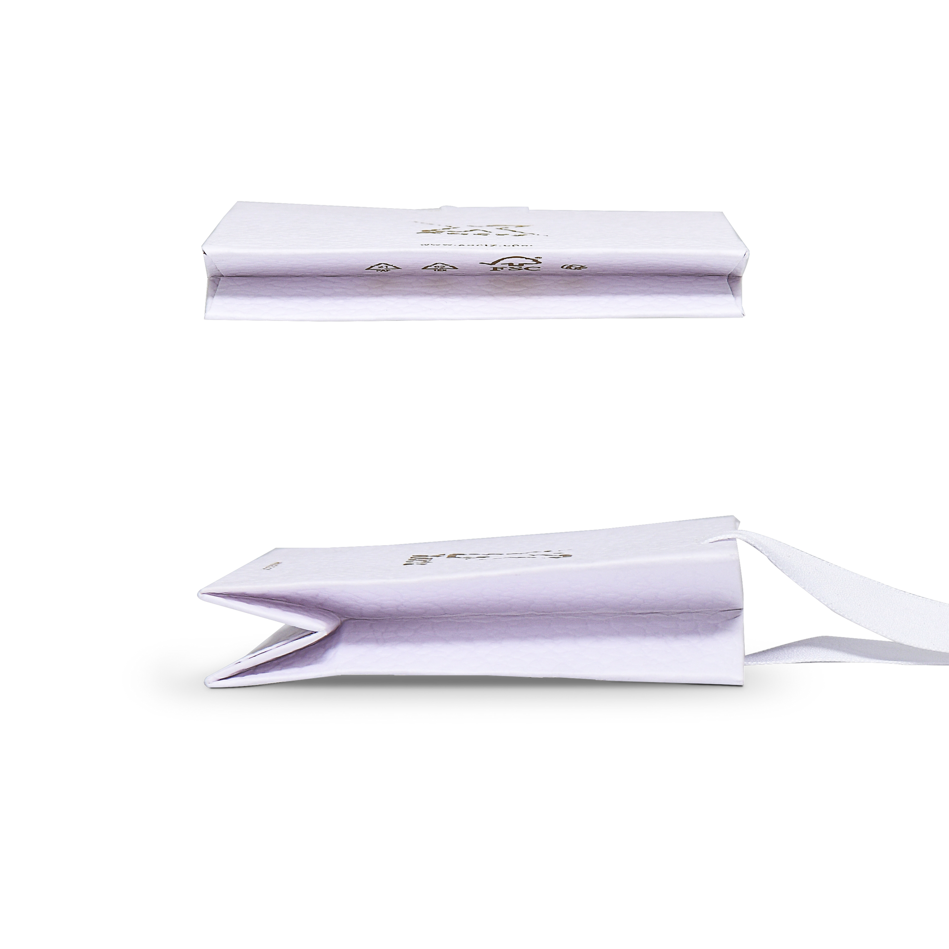 Premium White Shopping Bag with Gold Foil and Cotton Handles