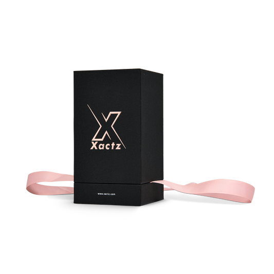 Pure Brand Inspiration Essence Elegant Texture Black Rose Gold Embossed Rigid Gift Box with Ribbon Closure