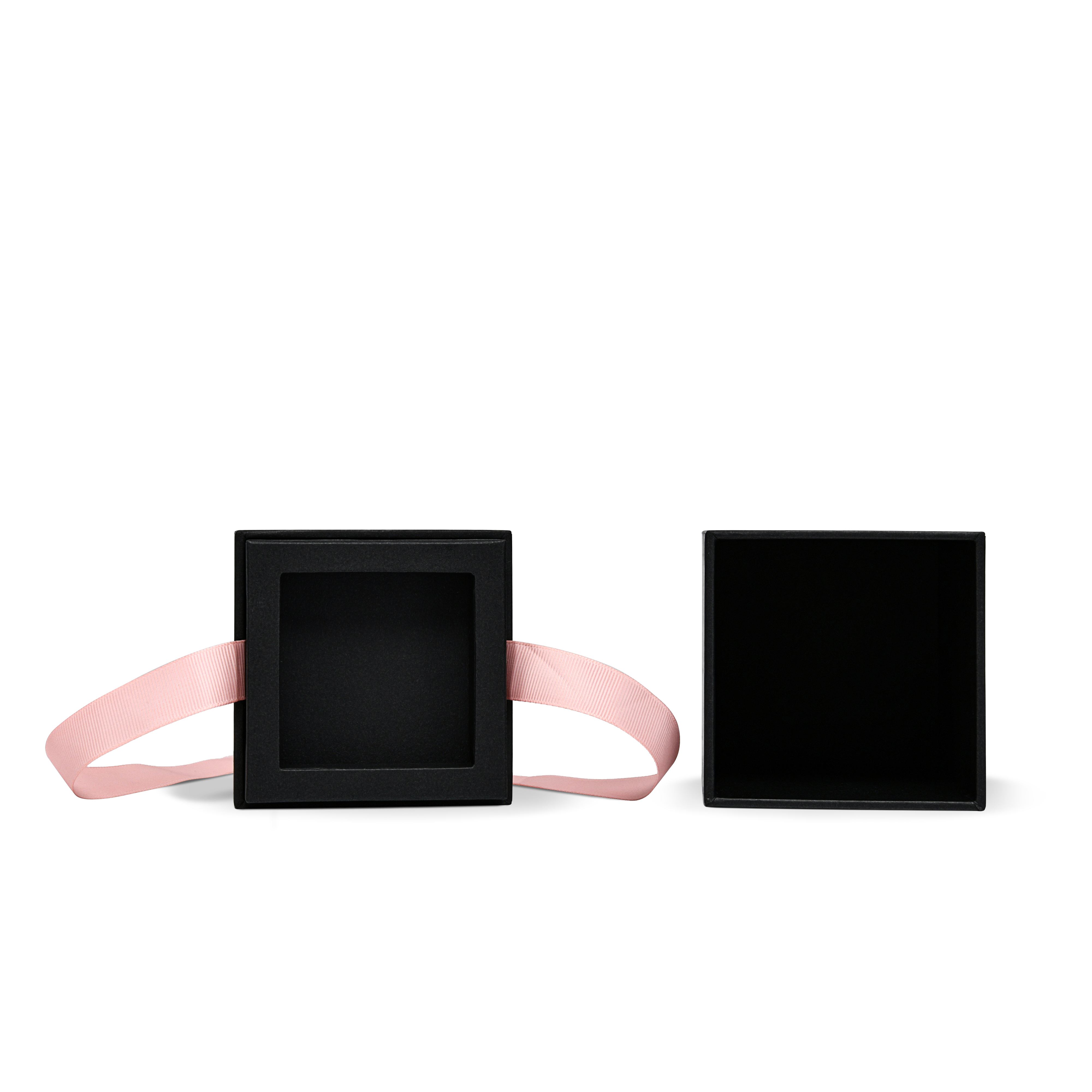 Pure Brand Inspiration Essence Elegant Texture Black Rose Gold Embossed Rigid Gift Box with Ribbon Closure