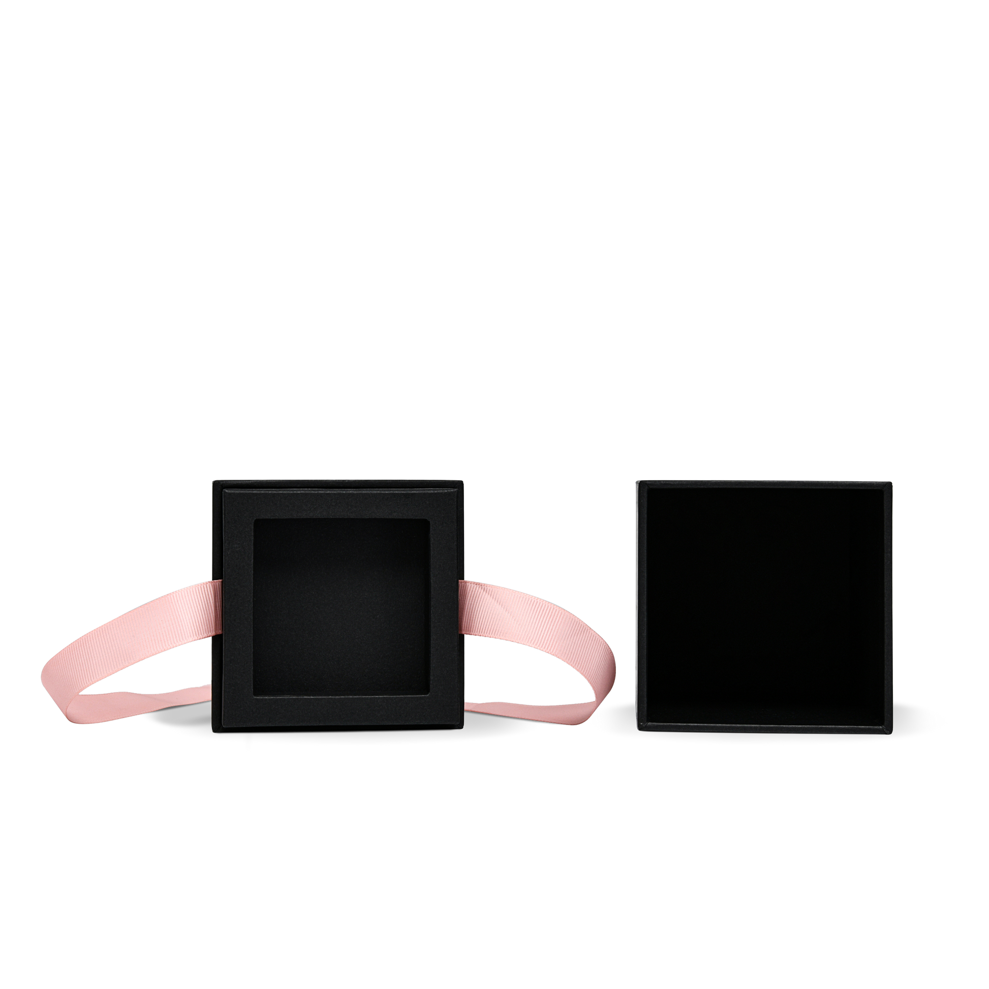 Pure Brand Inspiration Essence Elegant Texture Black Rose Gold Embossed Rigid Gift Box with Ribbon Closure