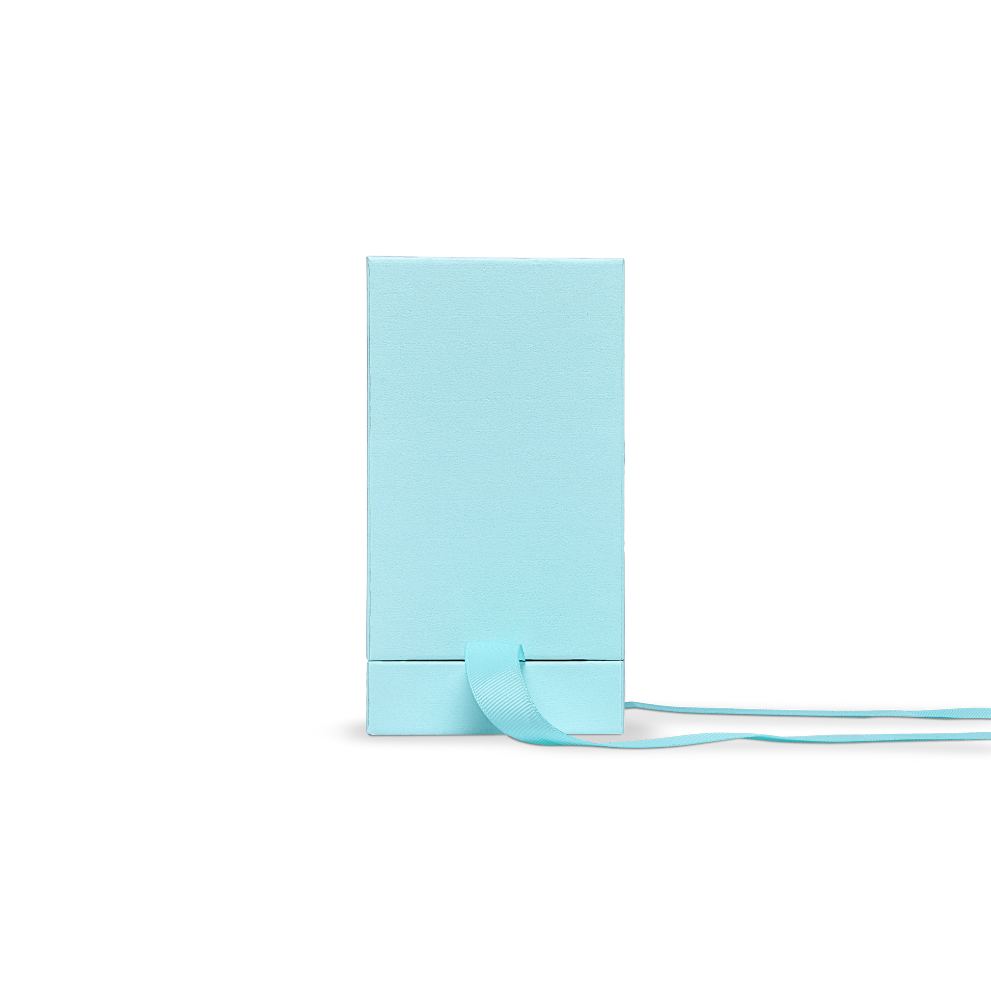 Pure Brand Inspiration Essence Freedom Texture Sky Blue Matte Silver Embossed Extra Tall Rigid Gift Box with Ribbon Closure