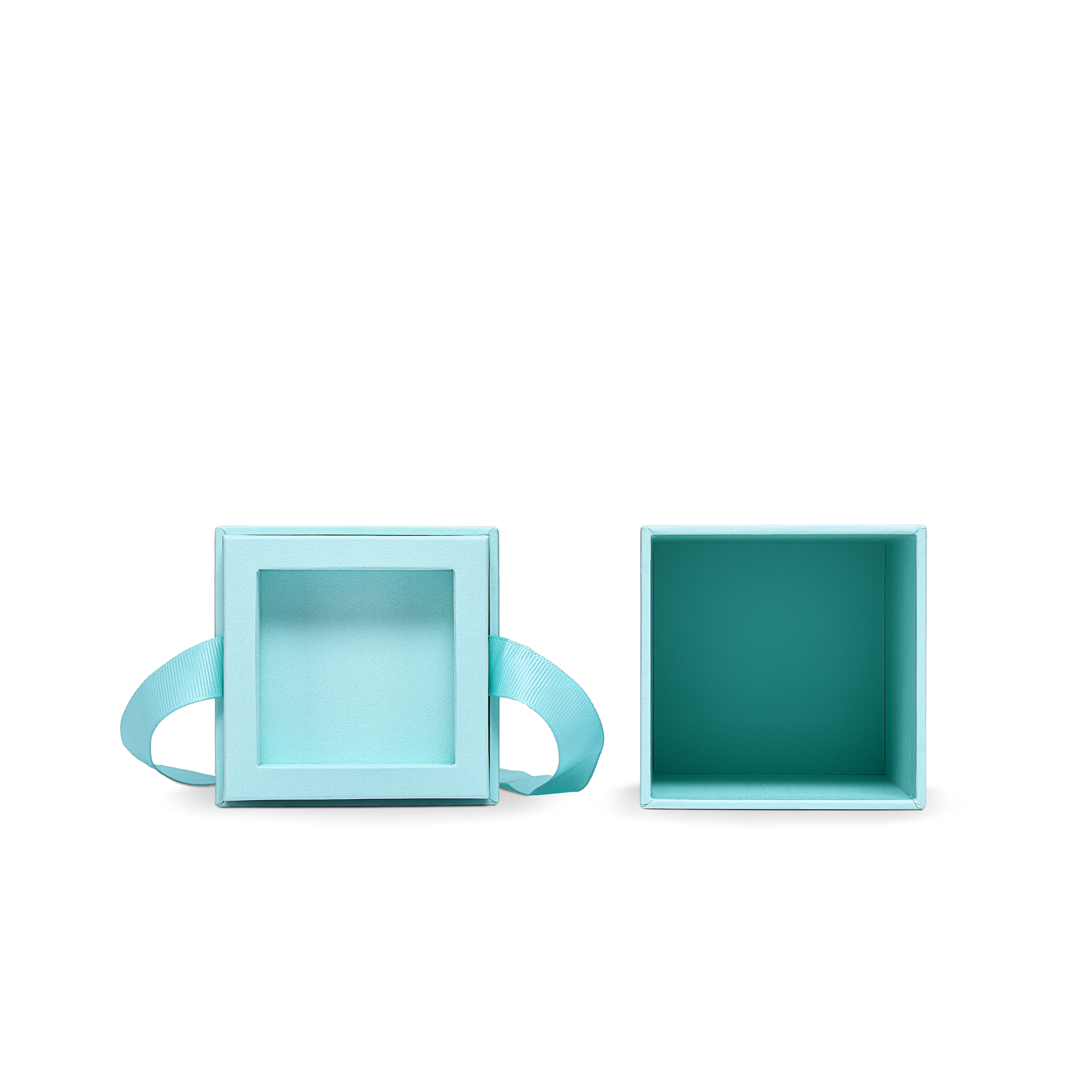 Pure Brand Inspiration Essence Freedom Texture Sky Blue Matte Silver Embossed Extra Tall Rigid Gift Box with Ribbon Closure