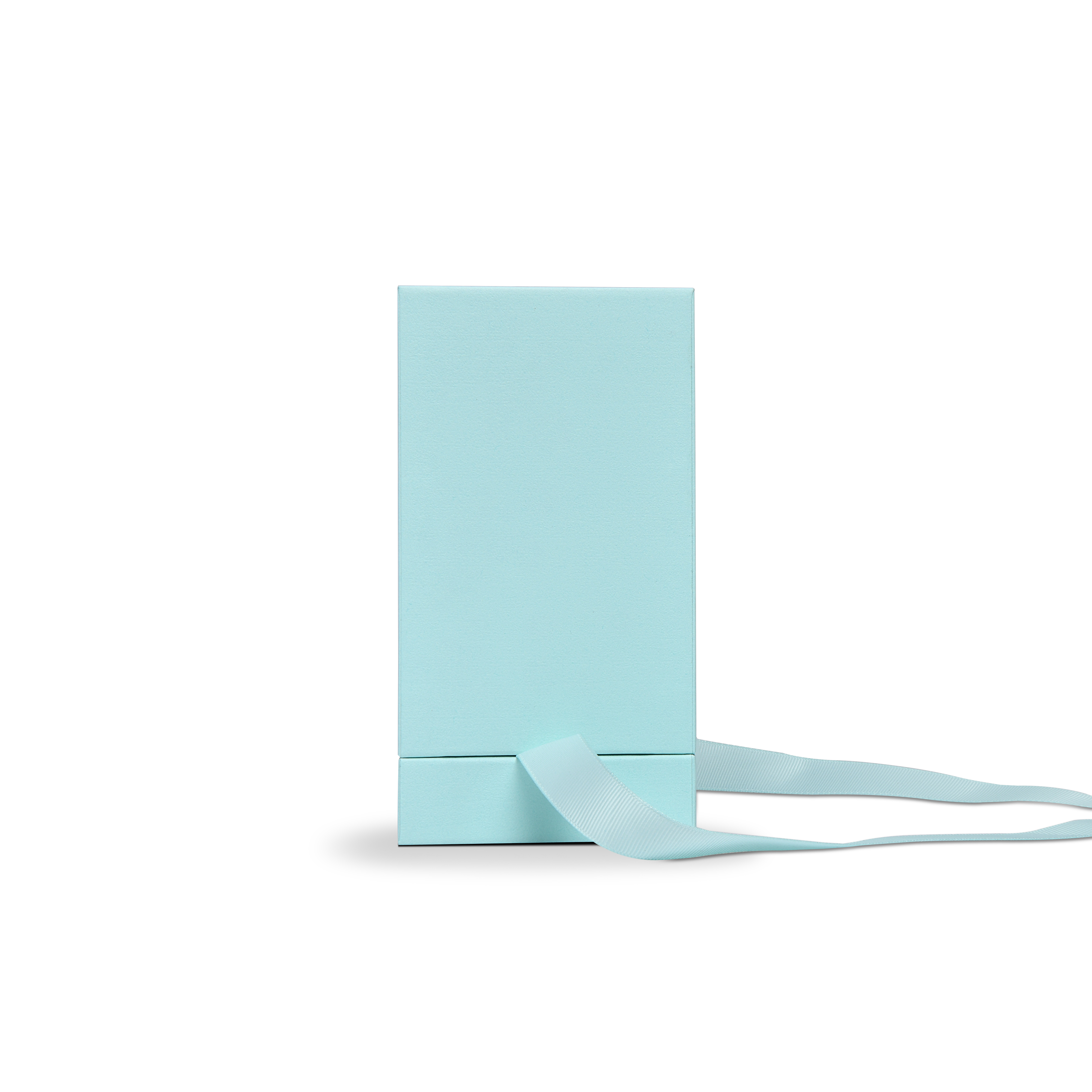 Pure Brand Inspiration Essence Freedom Texture Sky Blue Bright Silver Embossed Extra Tall Rigid Gift Box with Ribbon Closure