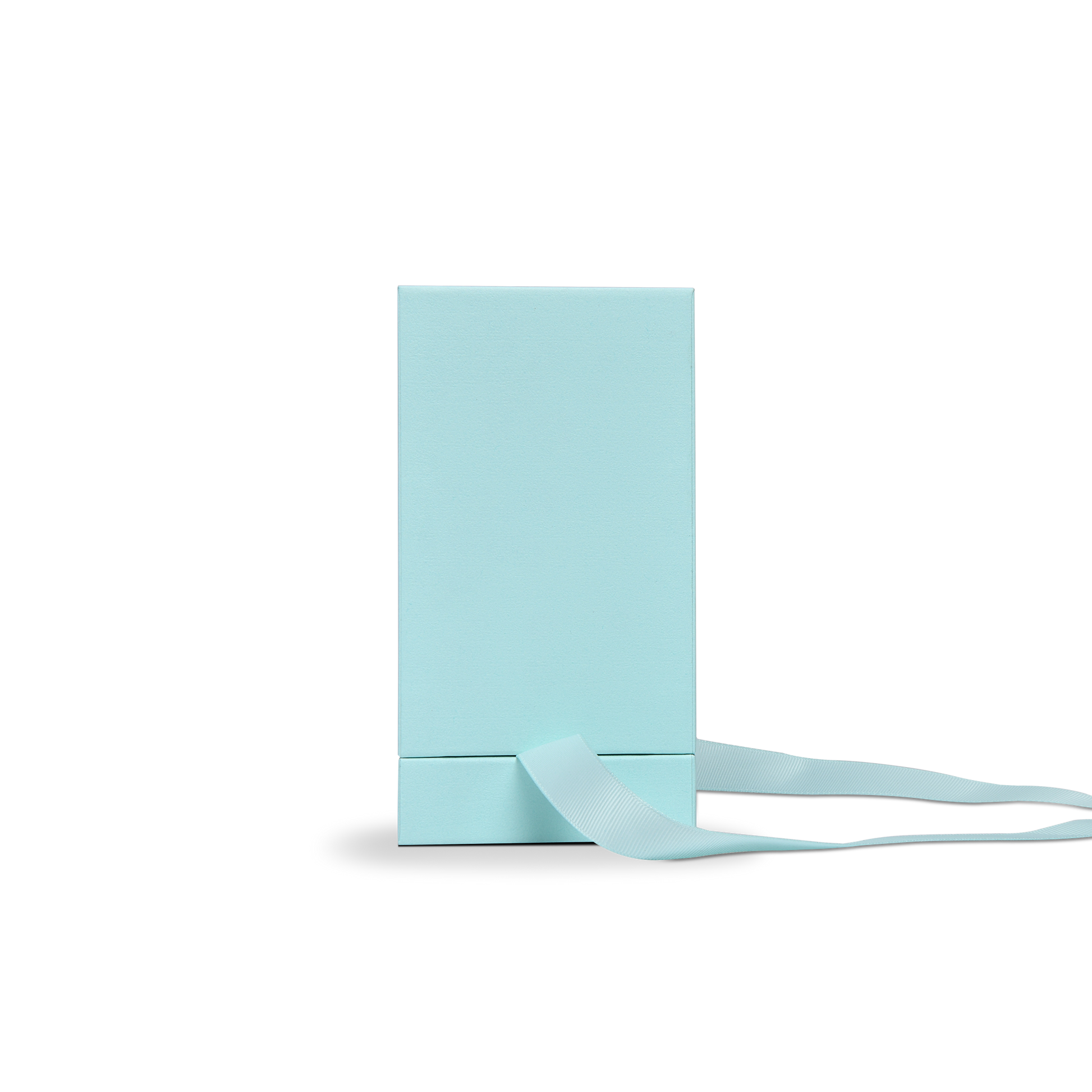 Pure Brand Inspiration Essence Freedom Texture Sky Blue Bright Silver Embossed Extra Tall Rigid Gift Box with Ribbon Closure