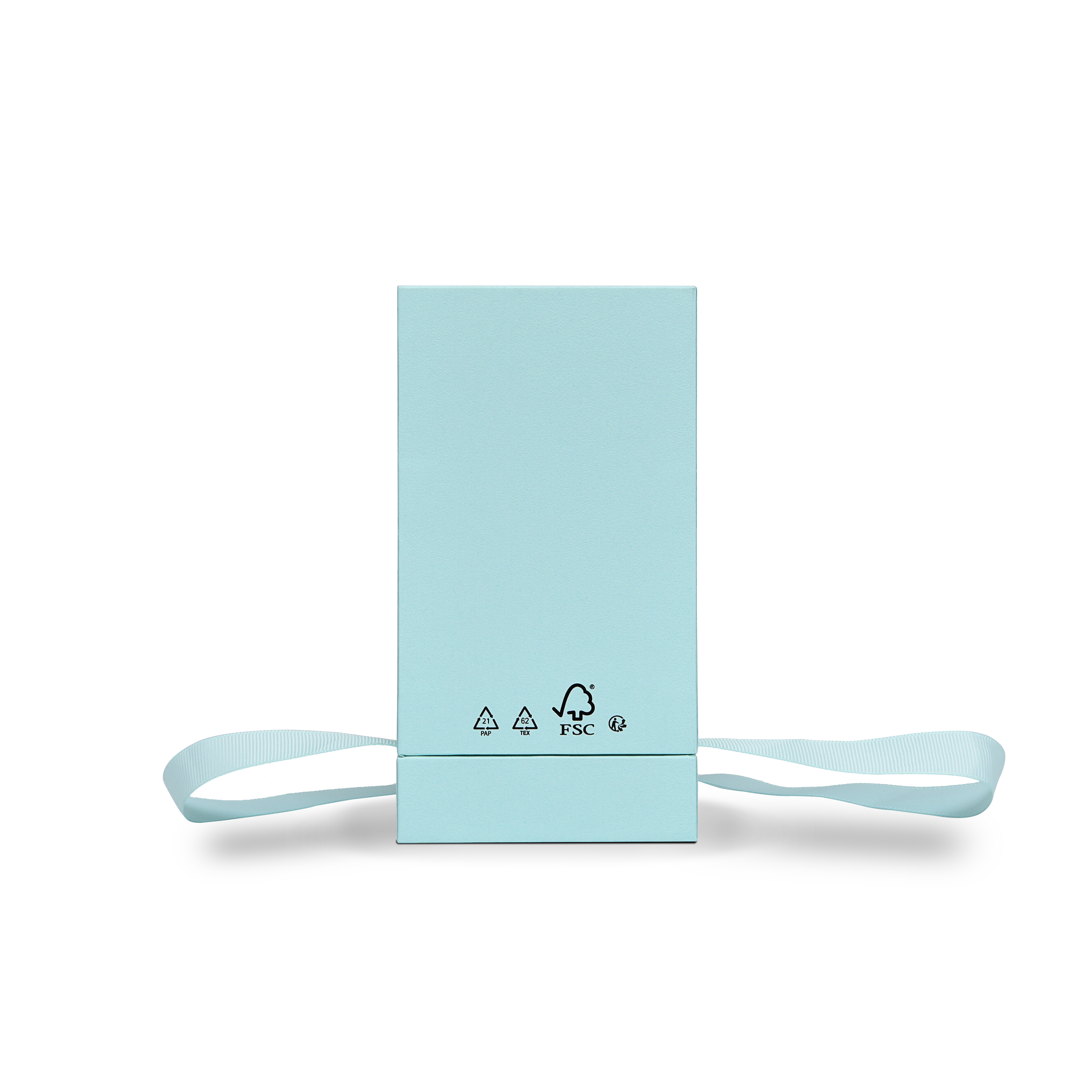 Pure Brand Inspiration Essence Freedom Texture Sky Blue Bright Silver Embossed Extra Tall Rigid Gift Box with Ribbon Closure