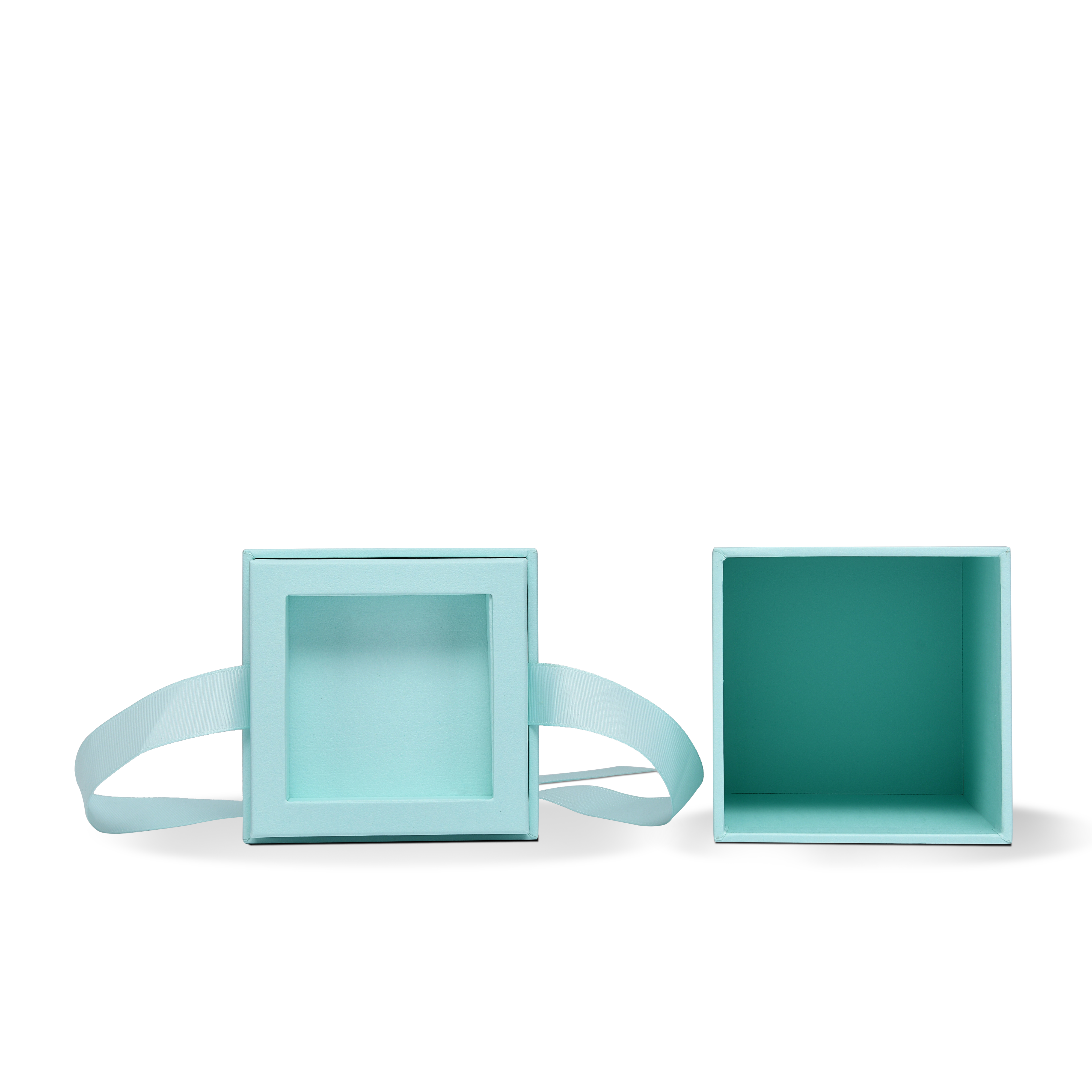 Pure Brand Inspiration Essence Freedom Texture Sky Blue Bright Silver Embossed Extra Tall Rigid Gift Box with Ribbon Closure