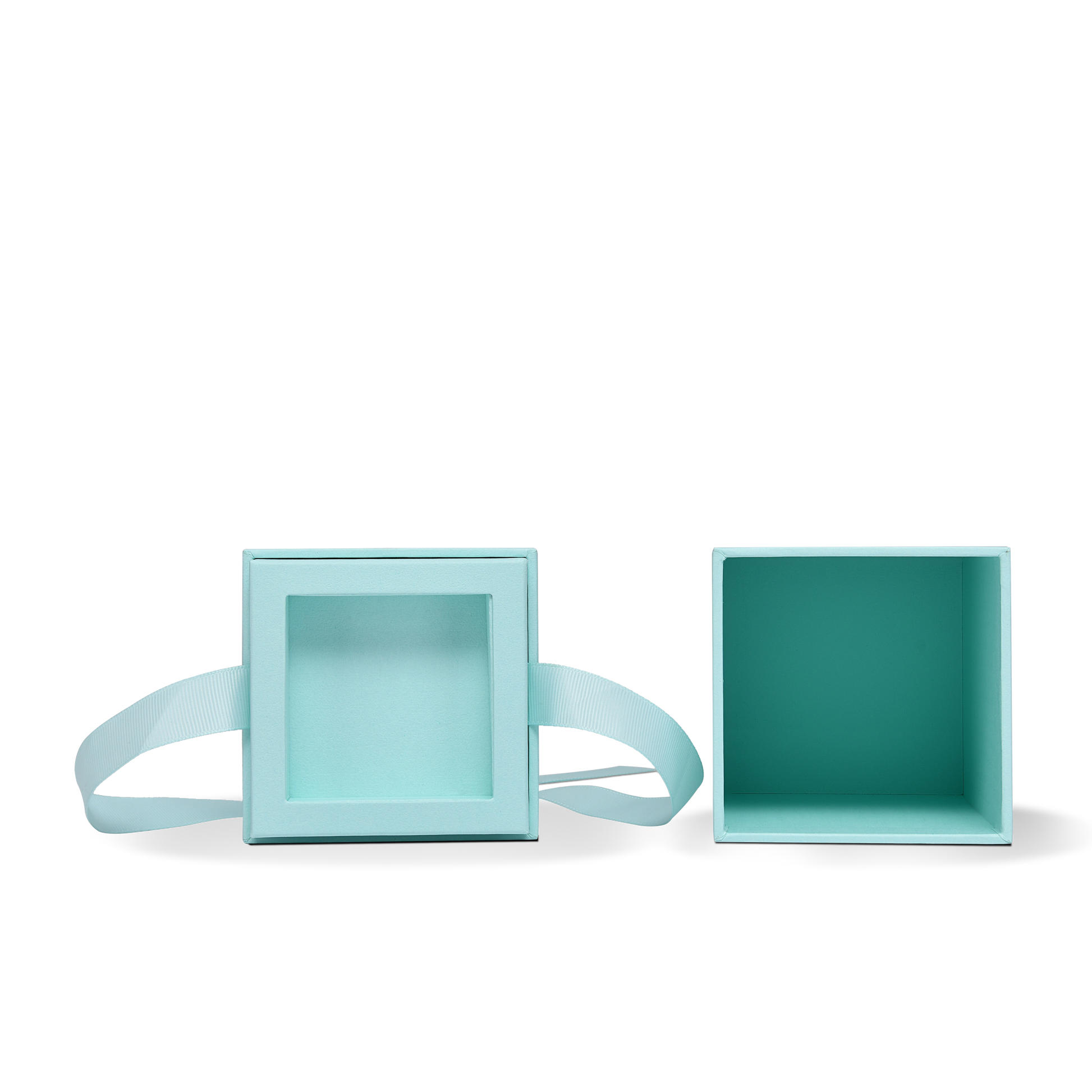 Pure Brand Inspiration Essence Freedom Texture Sky Blue Bright Silver Embossed Extra Tall Rigid Gift Box with Ribbon Closure