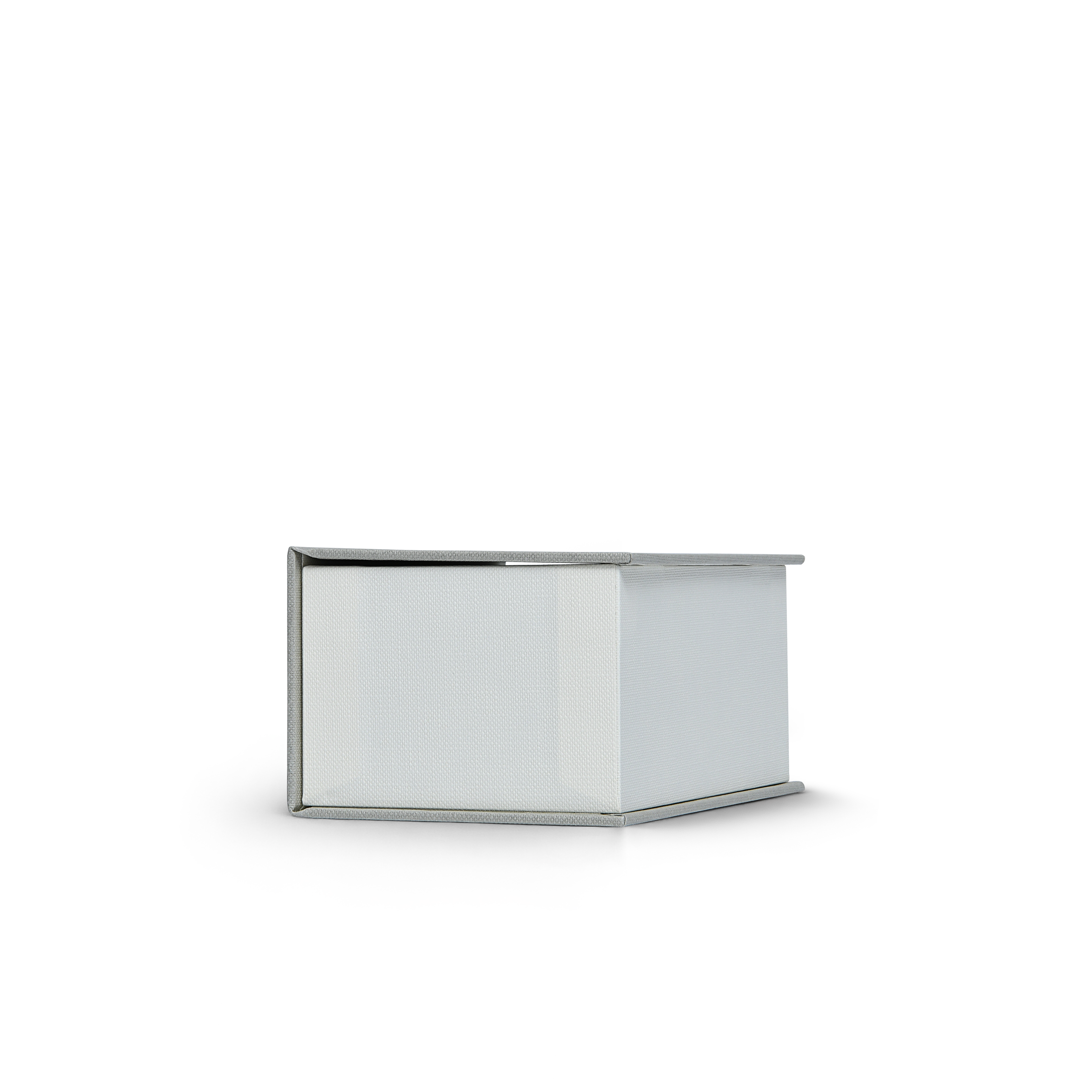 Sage Gray Beige Embossed Red Gold Foil Book-Shaped Luxury Gift Box with Debossed Border Frame