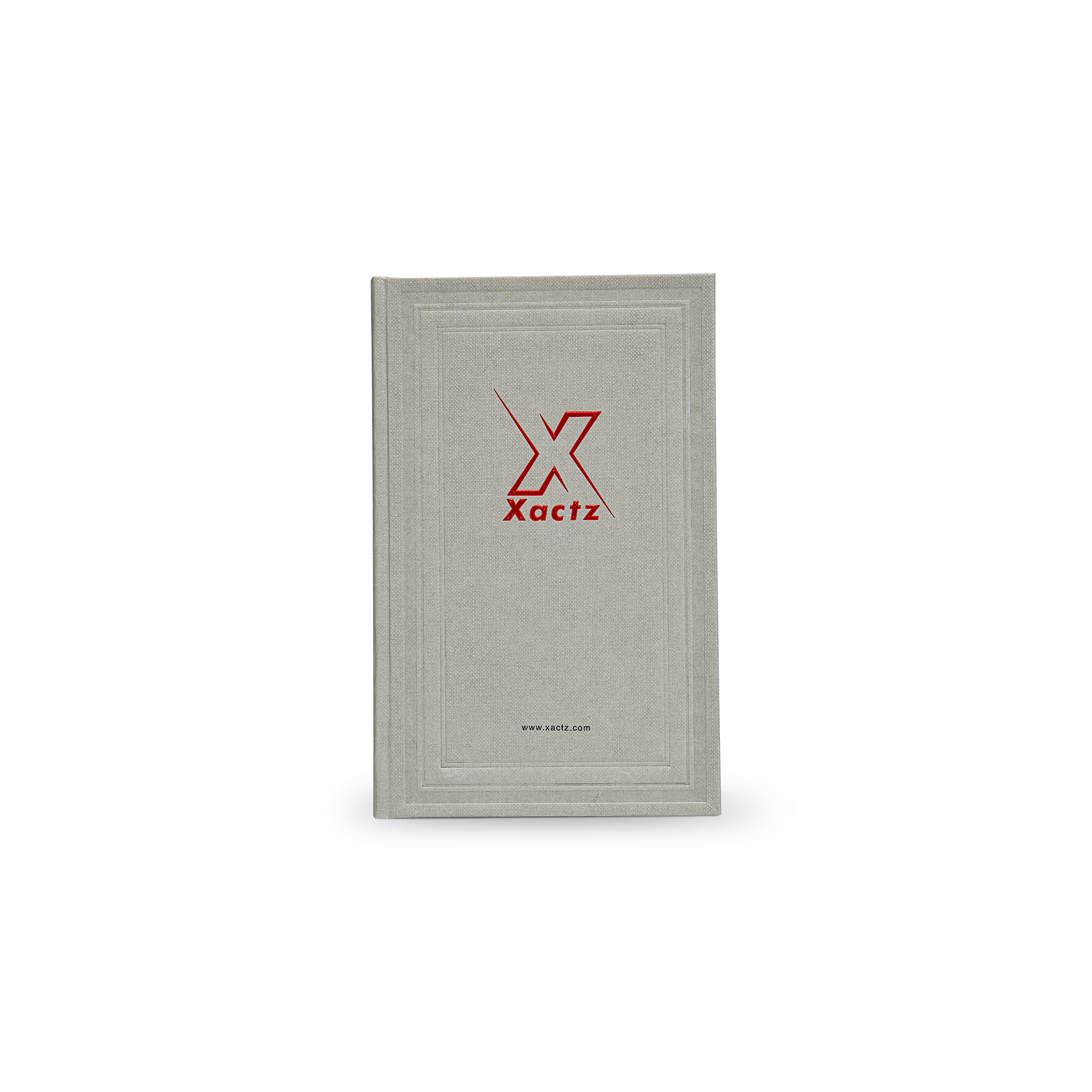 Sage Grey Cream Embossed Red Gold Foil Book-Shaped Luxury Gift Box with Elegant Lotus Texture and Black EVA Inner Tray