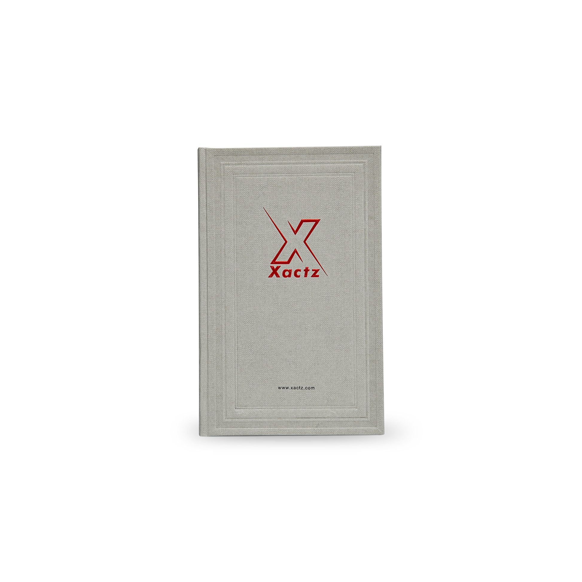 Sage Grey Cream Embossed Red Gold Foil Book-Shaped Luxury Gift Box with Elegant Lotus Texture and Black EVA Inner Tray